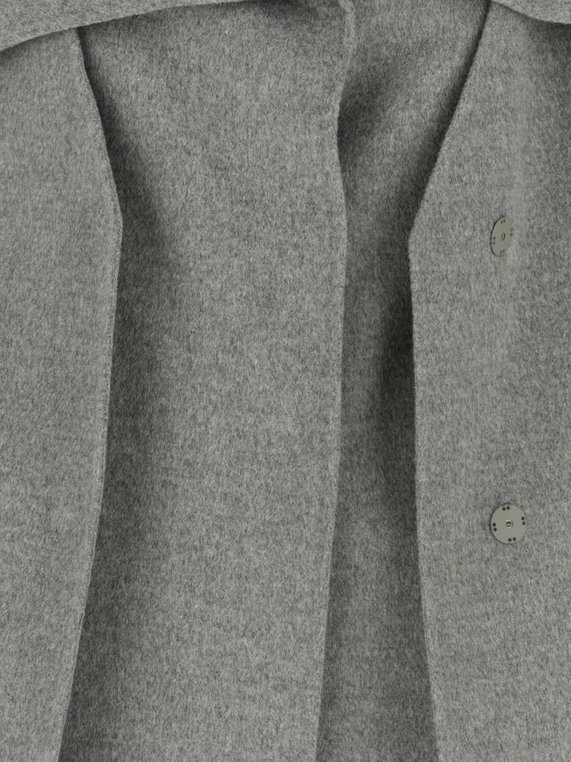 SPORTMAX ABRIGO: Abrigo largo de doble botonadura Sportmax de lana virgen con cuello marinero, Gris - Img 4