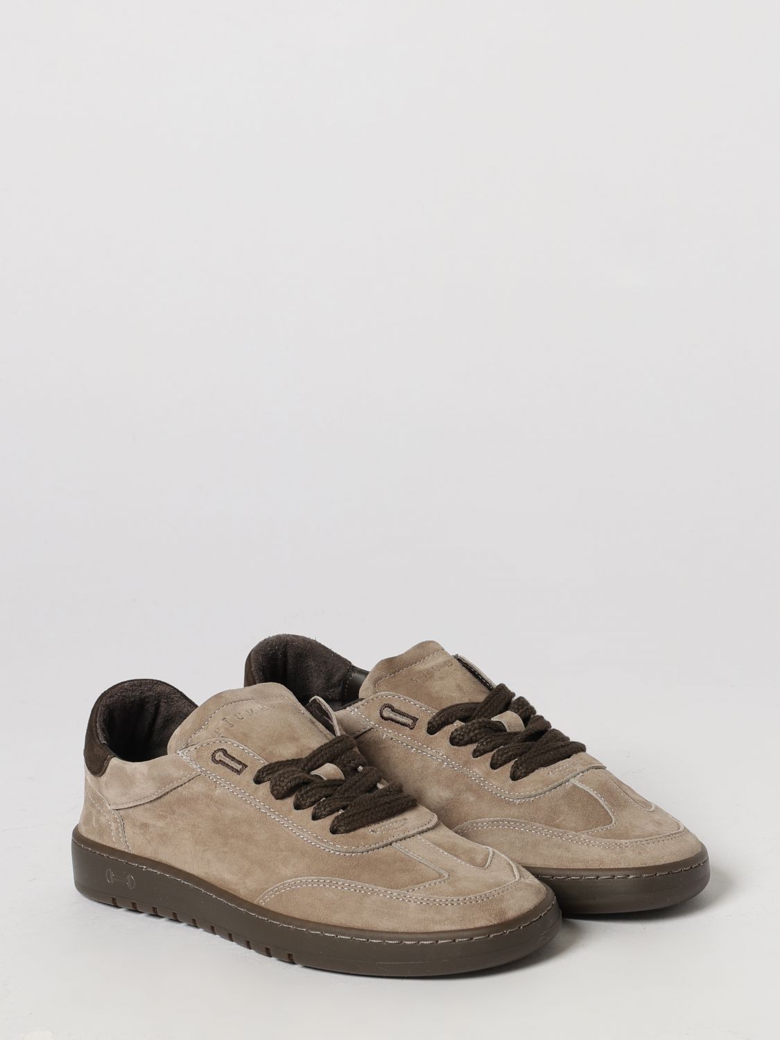 PIUMHA BASKETS: Baskets basses bicolores Piumha en daim avec logo brodé, Beige - Img 2