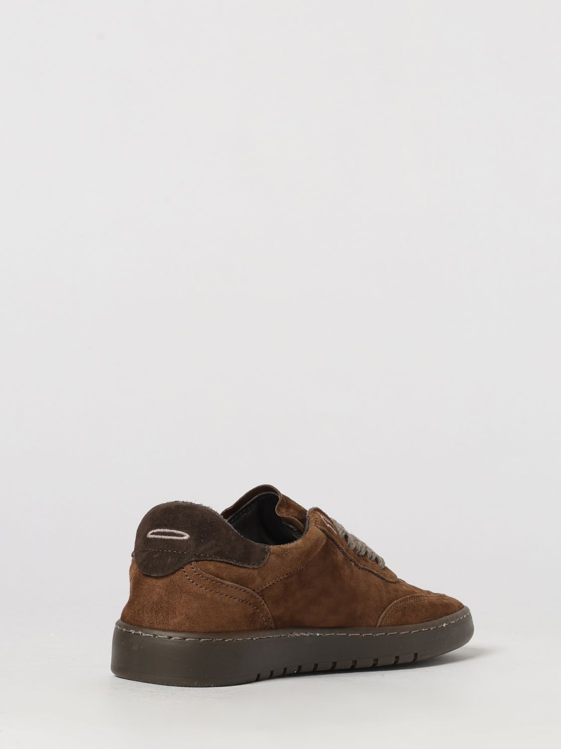 PIUMHA SNEAKERS: Sneakers basse Piumha bicolore in pelle scamosciata con logo ricamato, Marrone - Img 3