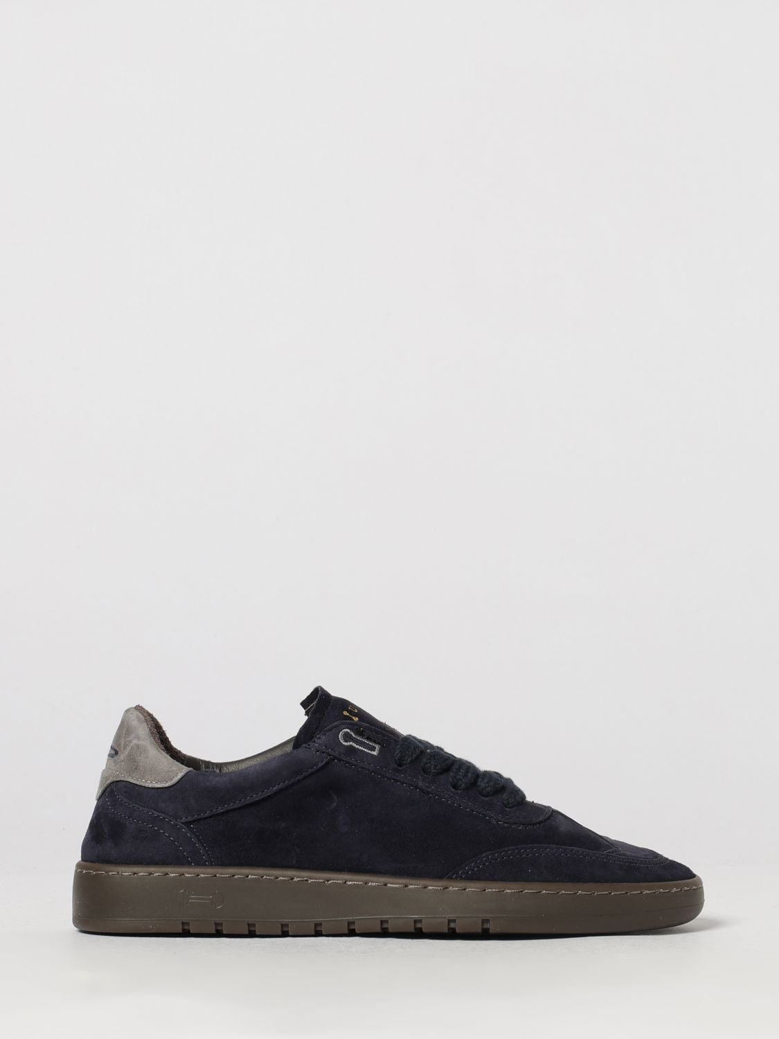 PIUMHA SNEAKERS: Sneakers basse Piumha bicolore in pelle scamosciata con logo ricamato, Blue - Img 1