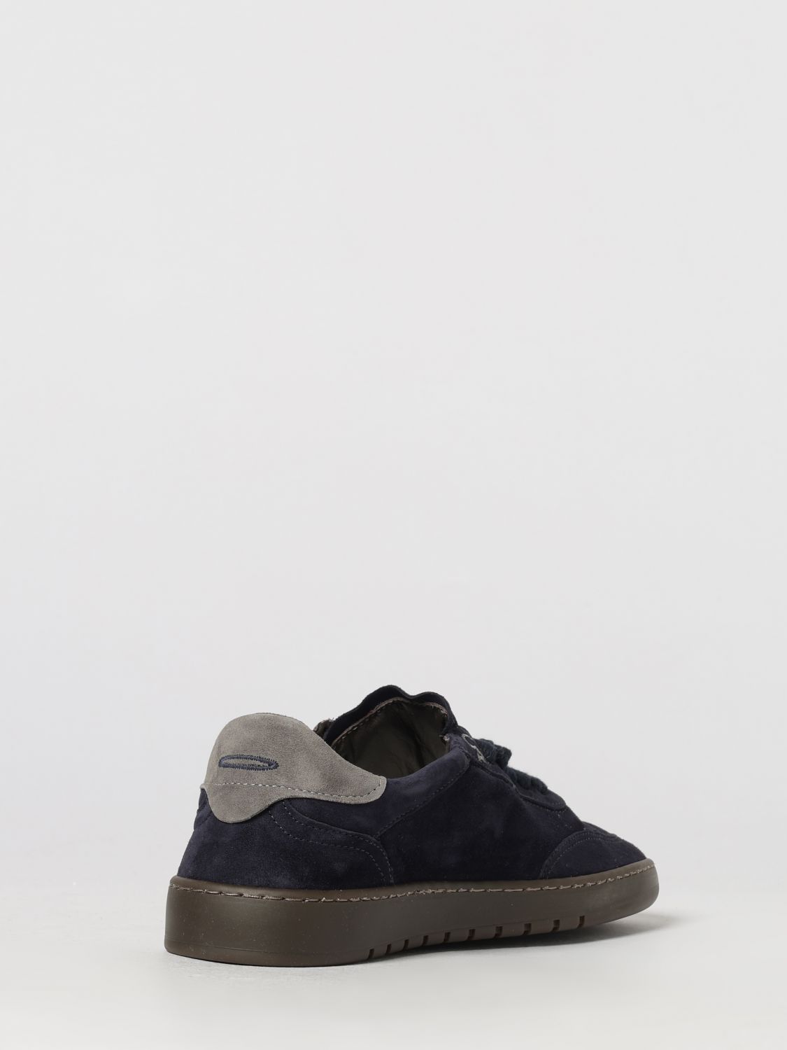 PIUMHA SNEAKERS: Sneakers basse Piumha bicolore in pelle scamosciata con logo ricamato, Blue - Img 3