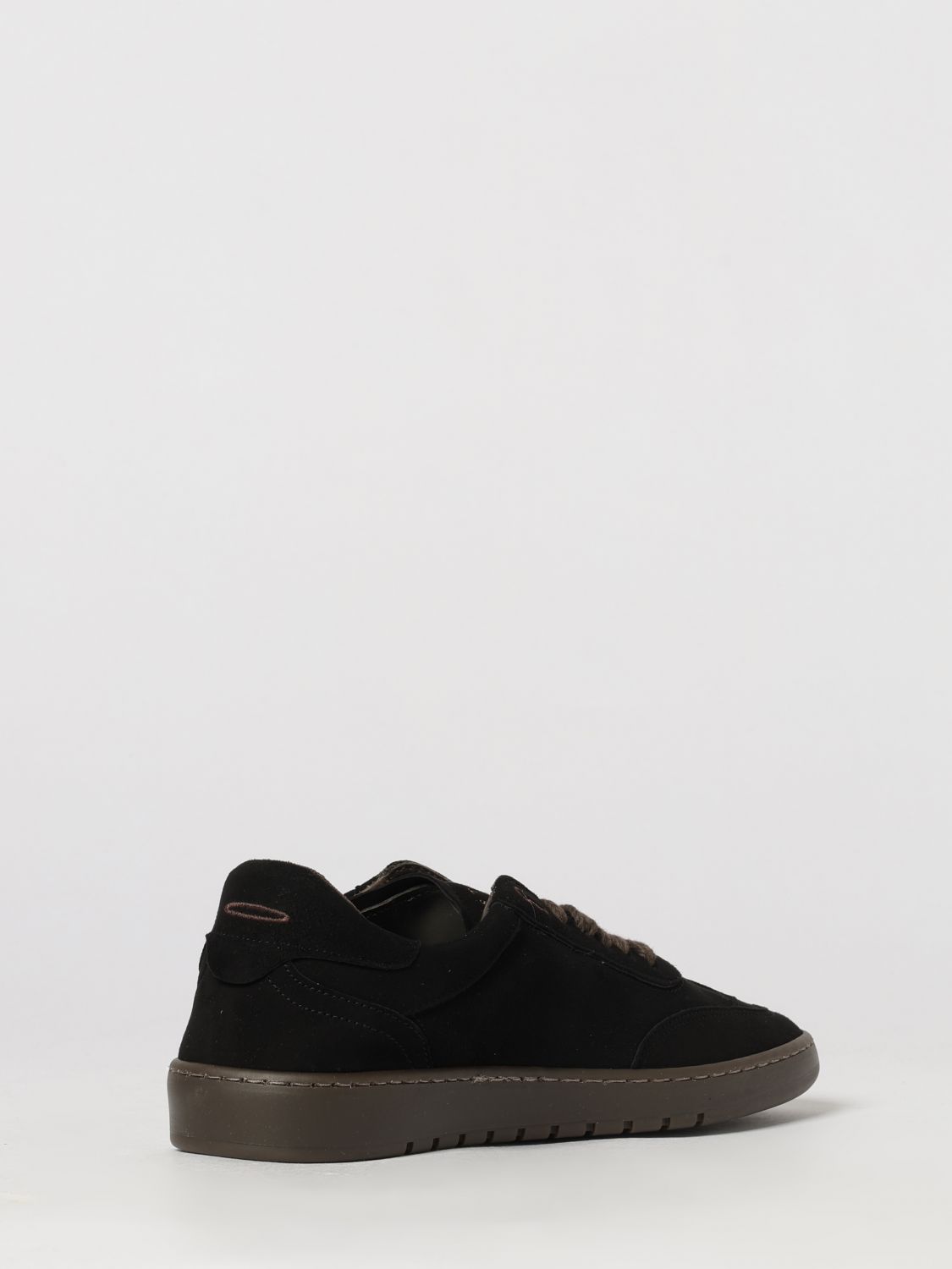 PIUMHA BASKETS: Baskets basses Piumha en daim avec bout rond et logo brodé, Noir - Img 3