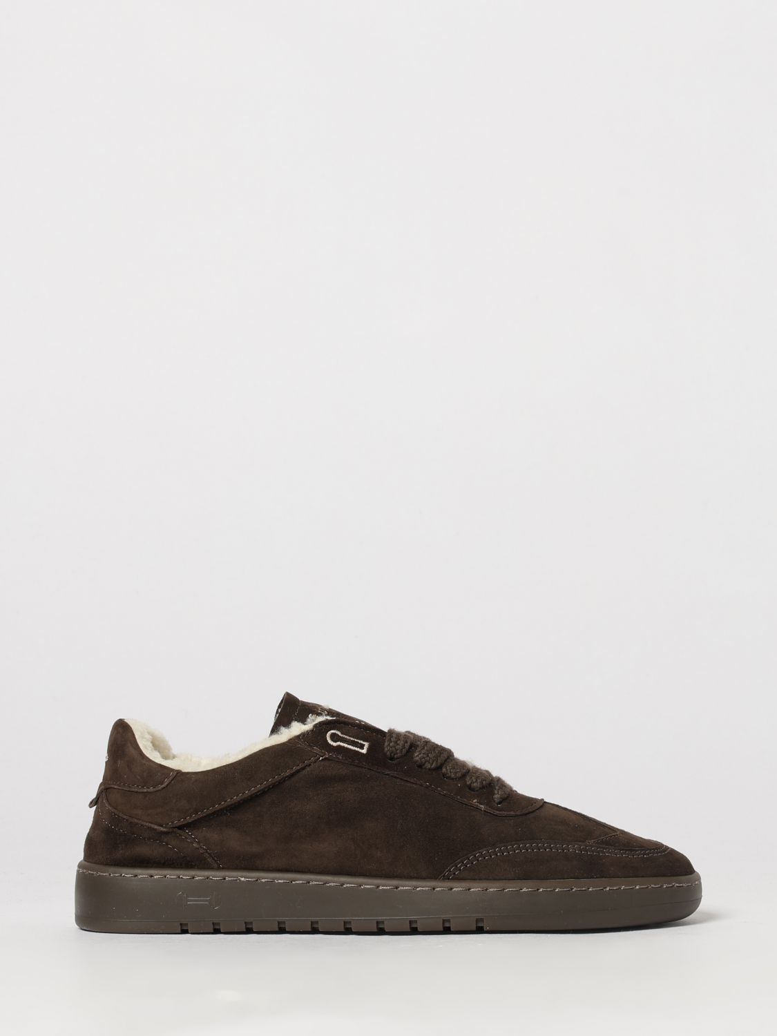 PIUMHA SNEAKERS: Sneakers basse Piumha in pelle scamosciata con interni in shearling, Moro - Img 1