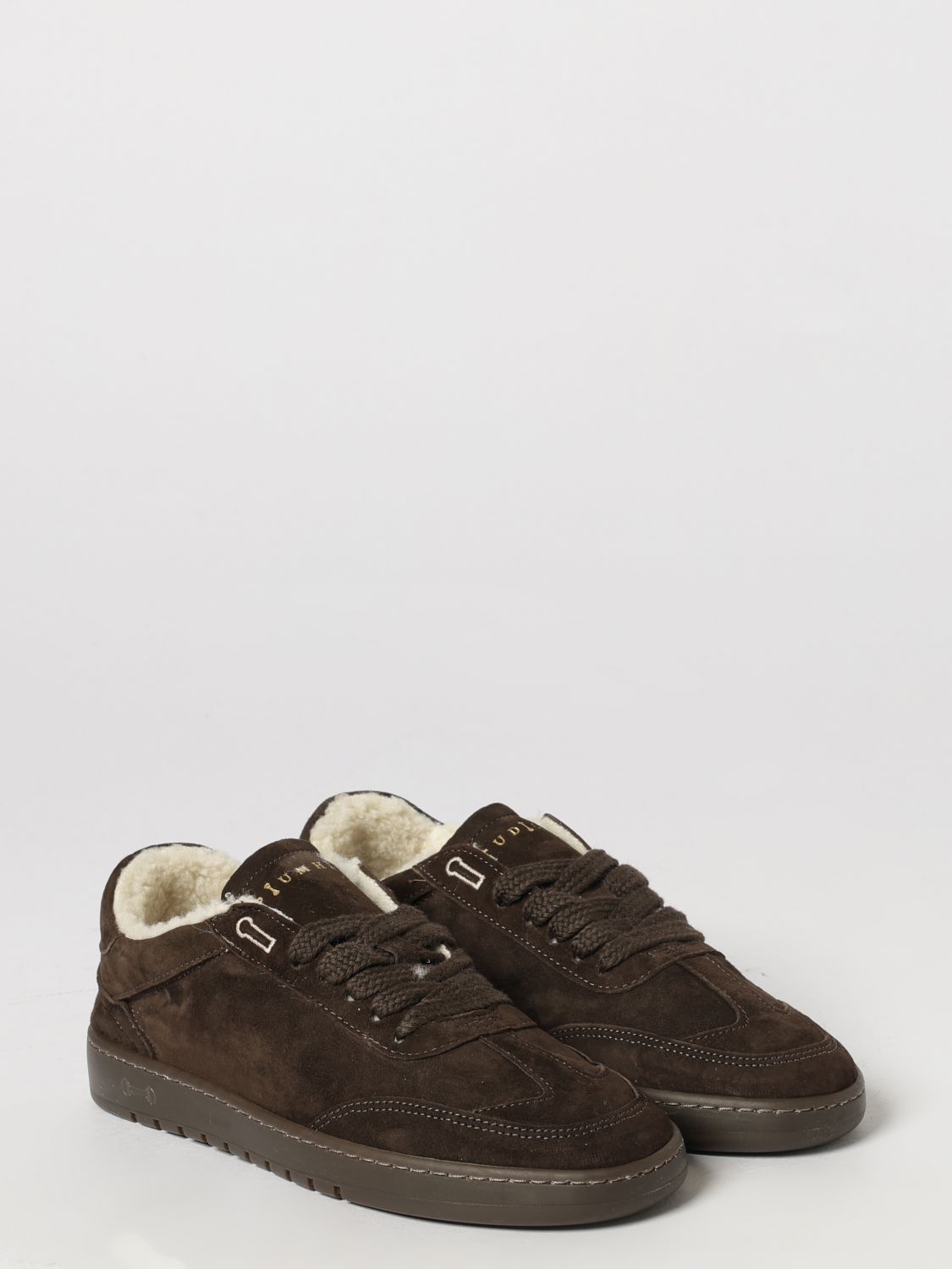 PIUMHA SNEAKERS: Sneakers basse Piumha in pelle scamosciata con interni in shearling, Moro - Img 2
