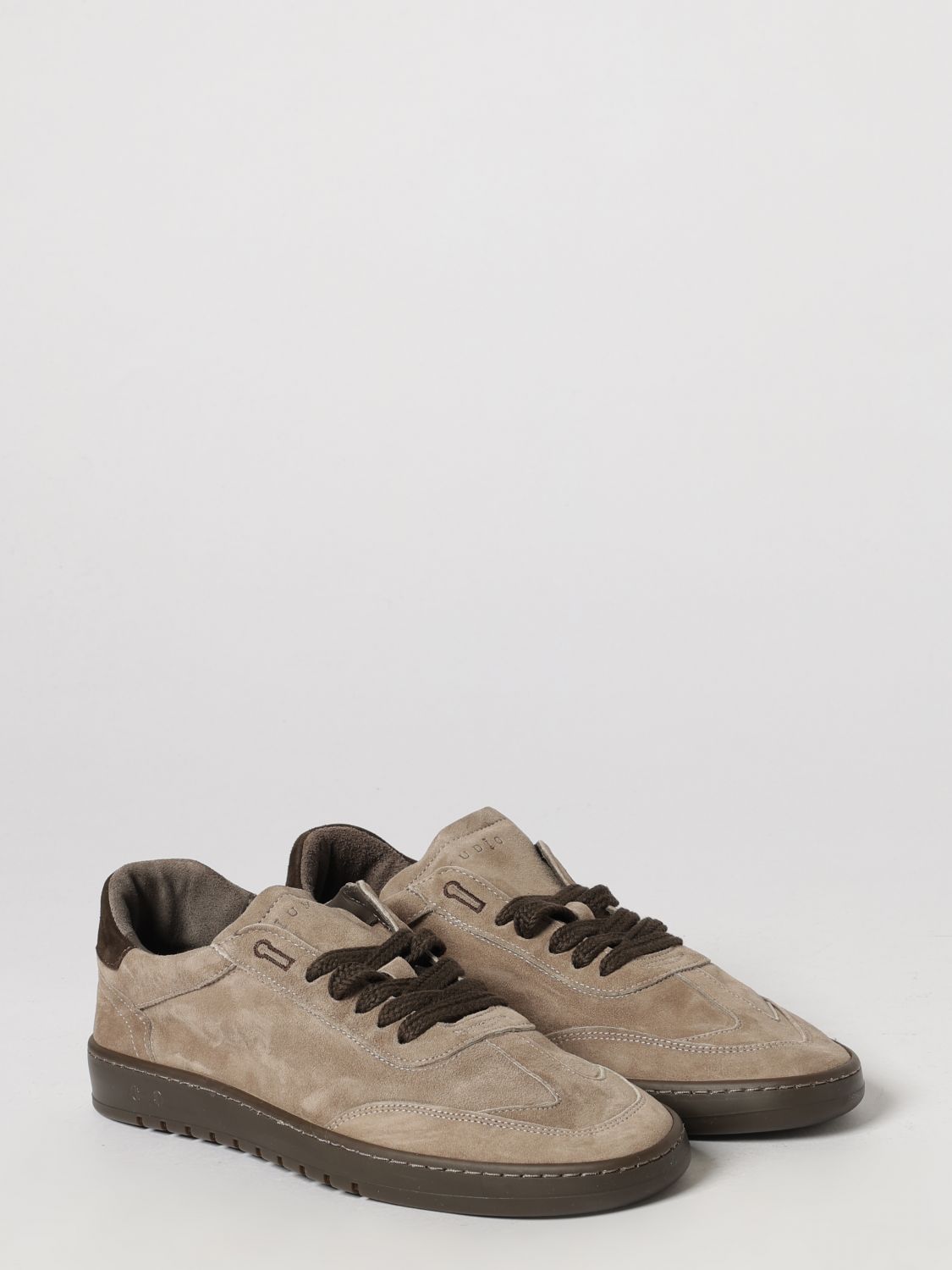 PIUMHA SNEAKERS: Piumha Suede Low-Top Sneakers with Round Toe and Embroidered Logo, Beige - Img 2