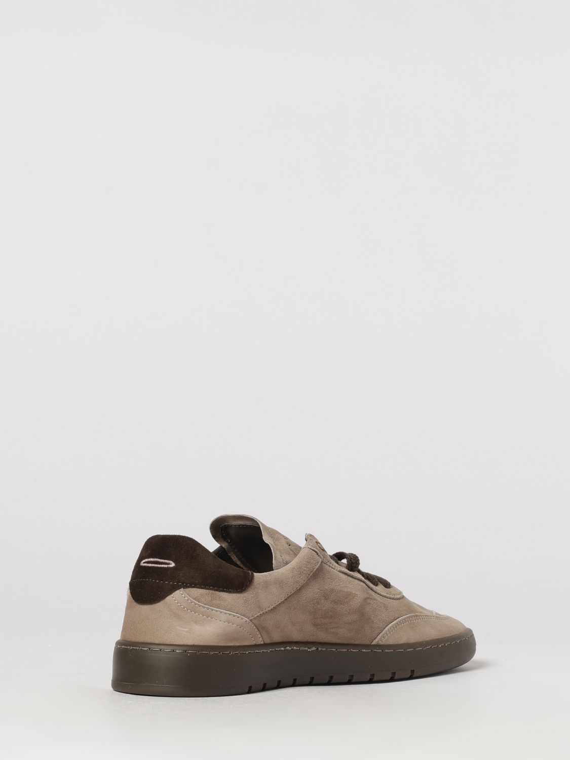 PIUMHA SNEAKERS: Piumha Suede Low-Top Sneakers with Round Toe and Embroidered Logo, Beige - Img 3
