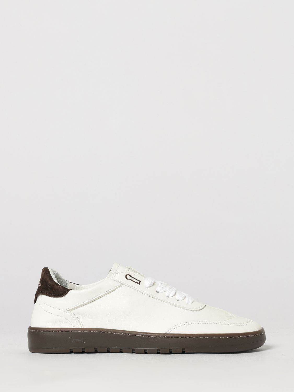 PIUMHA BASKETS: Baskets basses Piumha en cuir d'agneau bicolore avec logo brodé, Blanc - Img 1