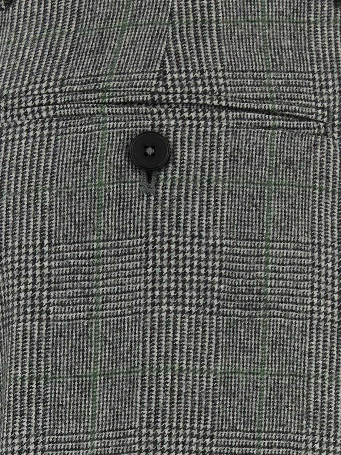 GIVENCHY PANTS: Givenchy Prince of Wales Wool High-Waisted Wide-Leg Trousers, Grey - Img 4