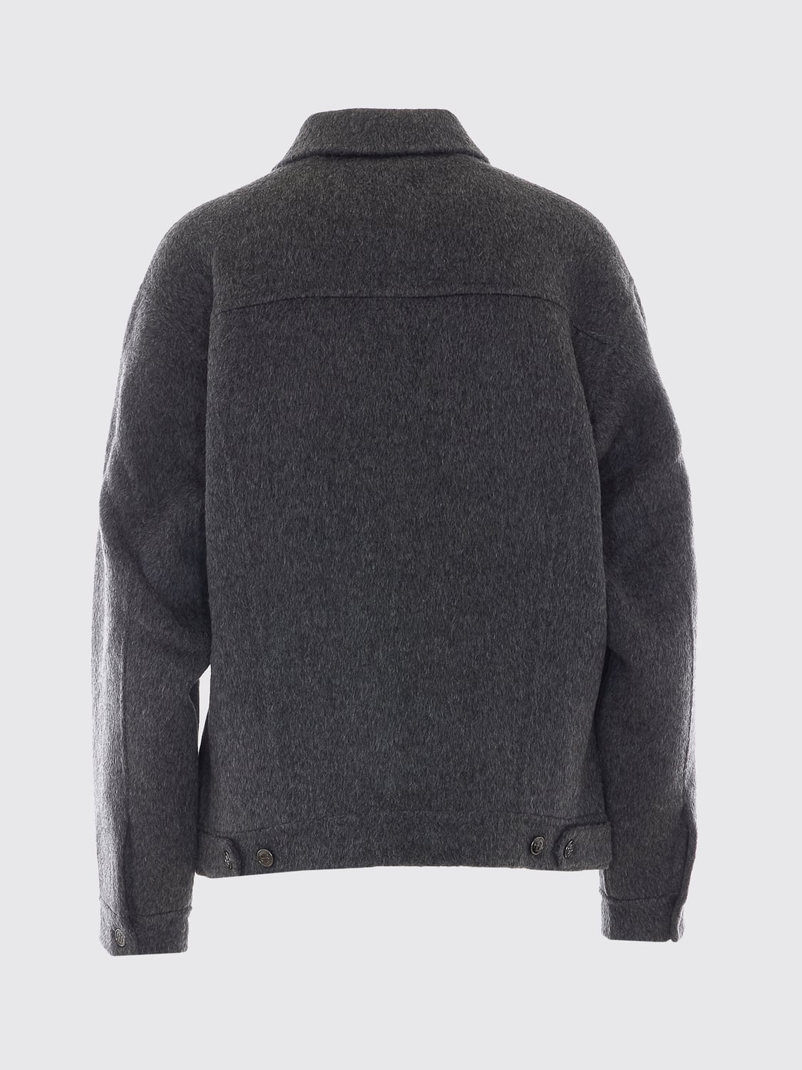 ANINE BING JACKE: Hemdjacke Anine Bing aus grauer Wolle mit aufgesetzten Taschen, Grau - Img 3