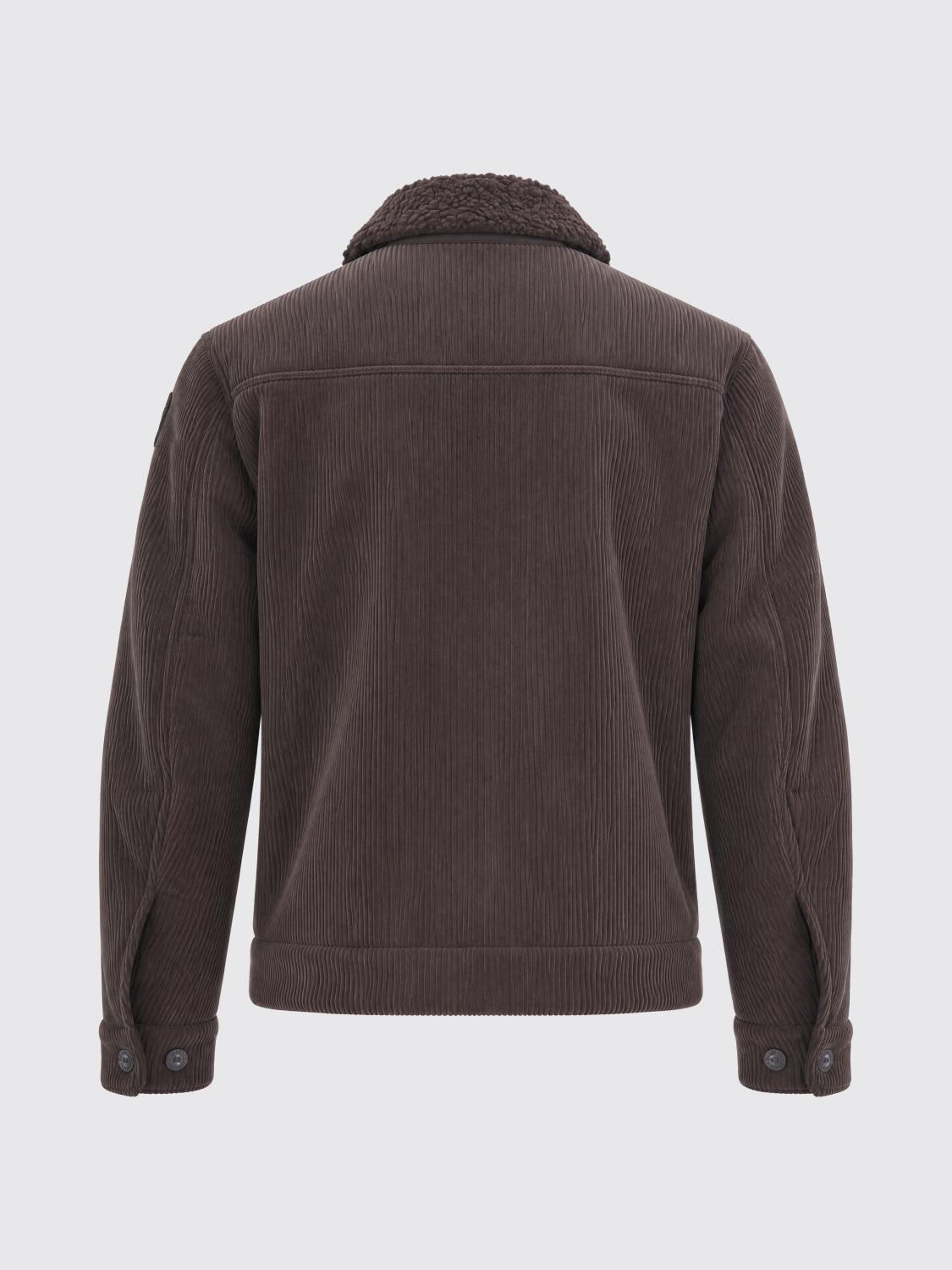 BLAUER JACKET: Blauer Velvet Shirt Jacket with Fur Collar and Zip Closure, Brown - Img 3
