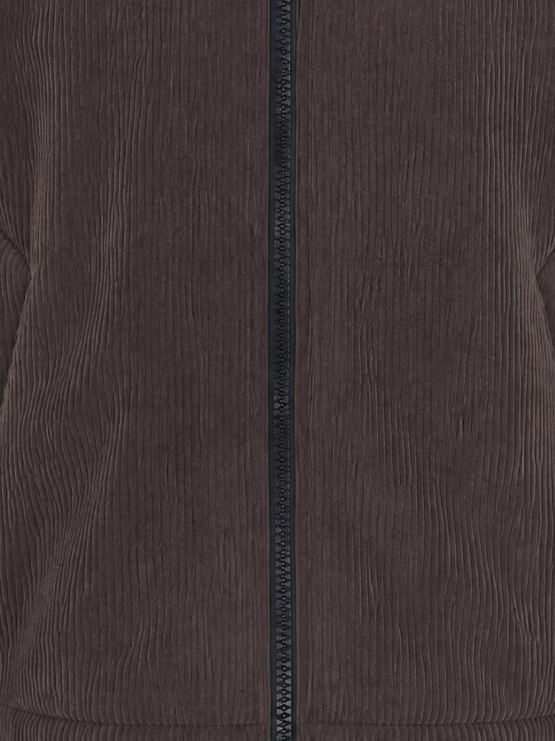 BLAUER JACKET: Blauer Velvet Shirt Jacket with Fur Collar and Zip Closure, Brown - Img 4