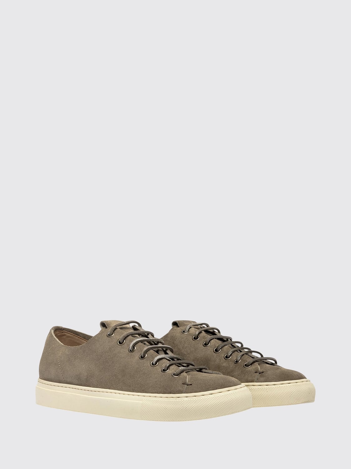BUTTERO SNEAKERS: Sneakers basse Buttero in pelle scamosciata di bovino con logo applicato, Marrone - Img 2