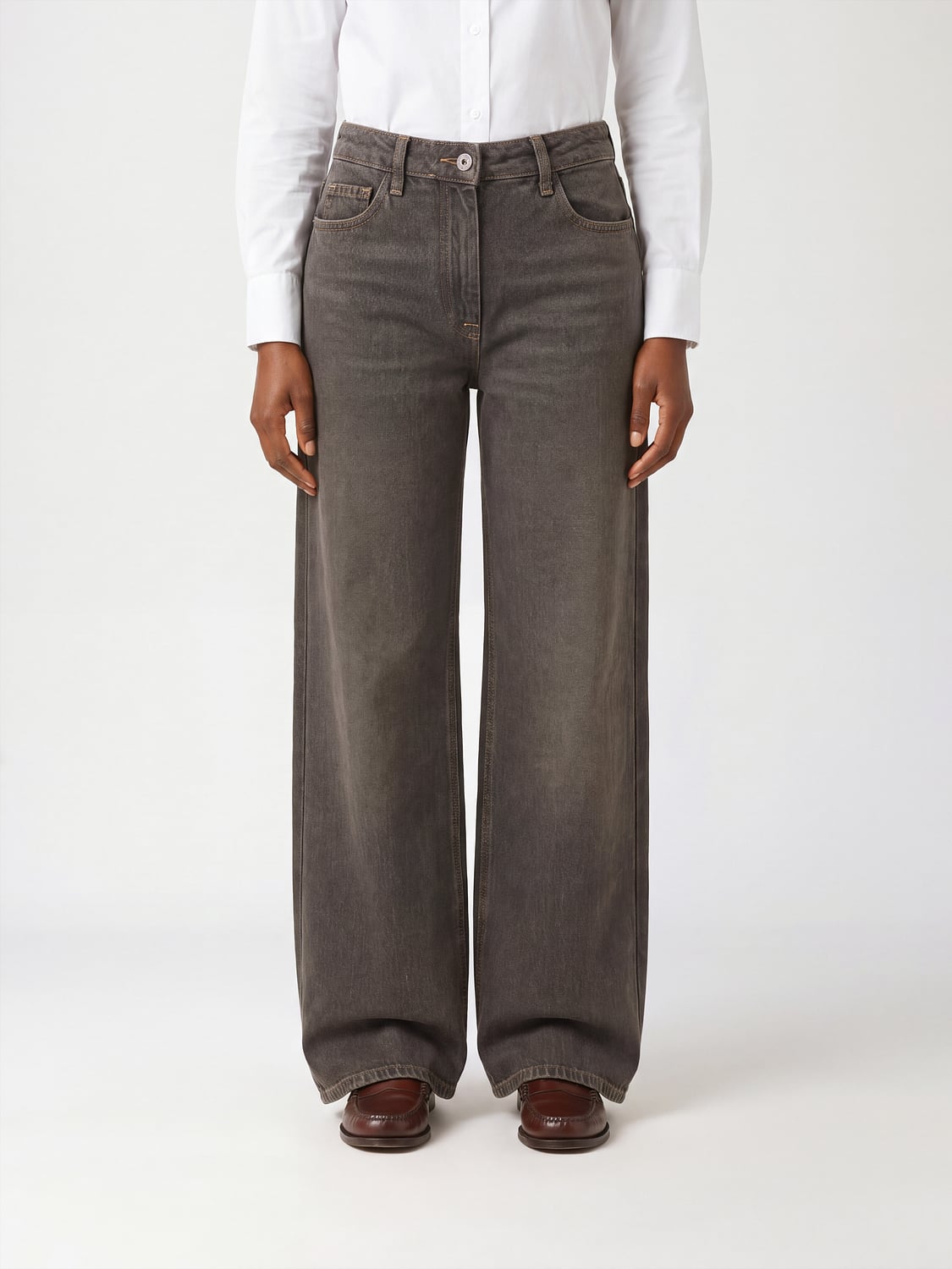 PATRIZIA PEPE JEANS: Jeans damen Patrizia Pepe, Braun - Img 1