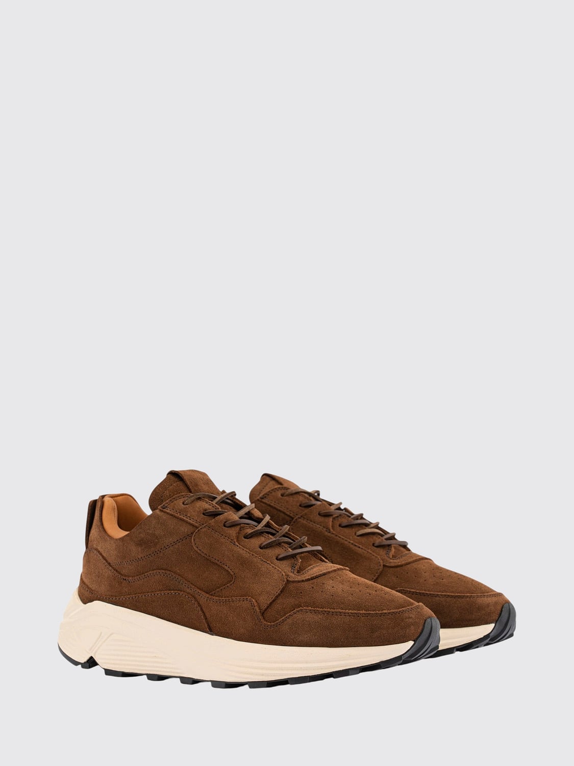 BUTTERO SNEAKERS: Sneakers basse Buttero in pelle scamosciata con suola Vibram dentellata, Marrone - Img 2