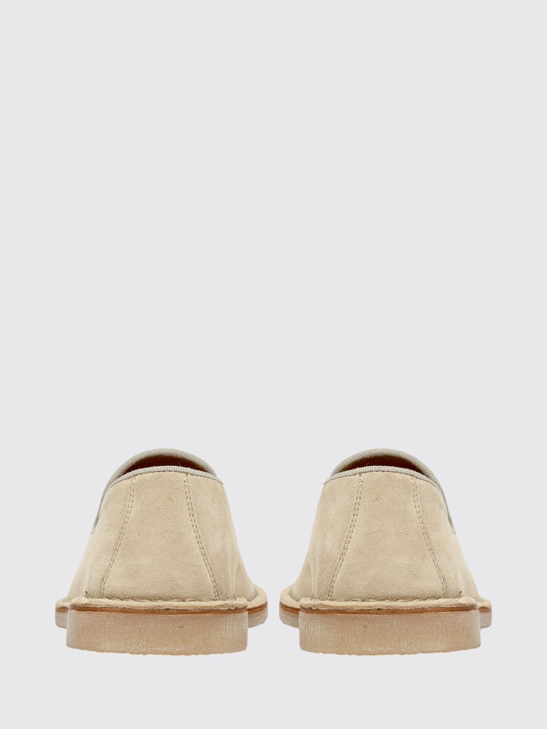 BUTTERO MOCASSINI: Mocassini flat Buttero in pelle scamosciata di bovino con vaschetta in rilievo, Beige - Img 5