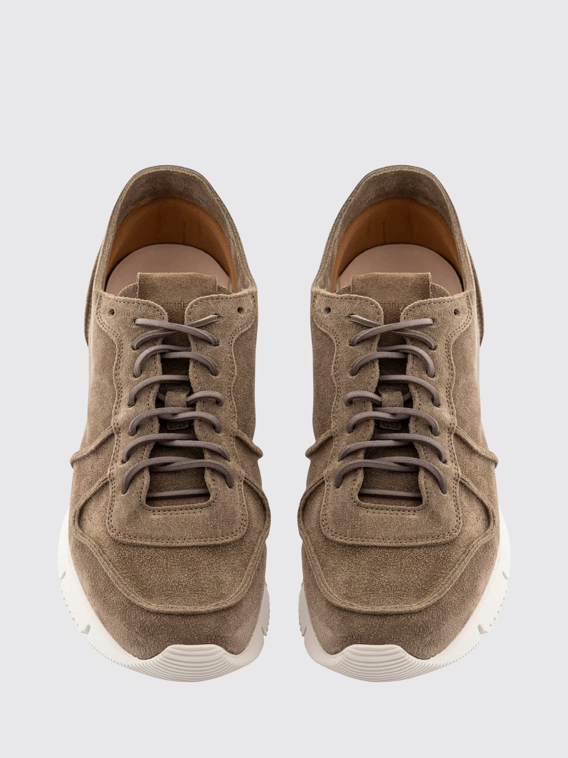 BUTTERO SNEAKERS: Sneakers basse Buttero in pelle scamosciata con logo tono su tono, Marrone - Img 6