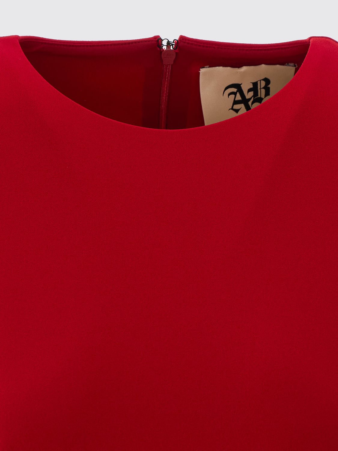 ANIYE BY VESTIDO: Minivestido recto Aniye by de crepé elástico con manga larga y cuello redondo, Rojo - Img 4