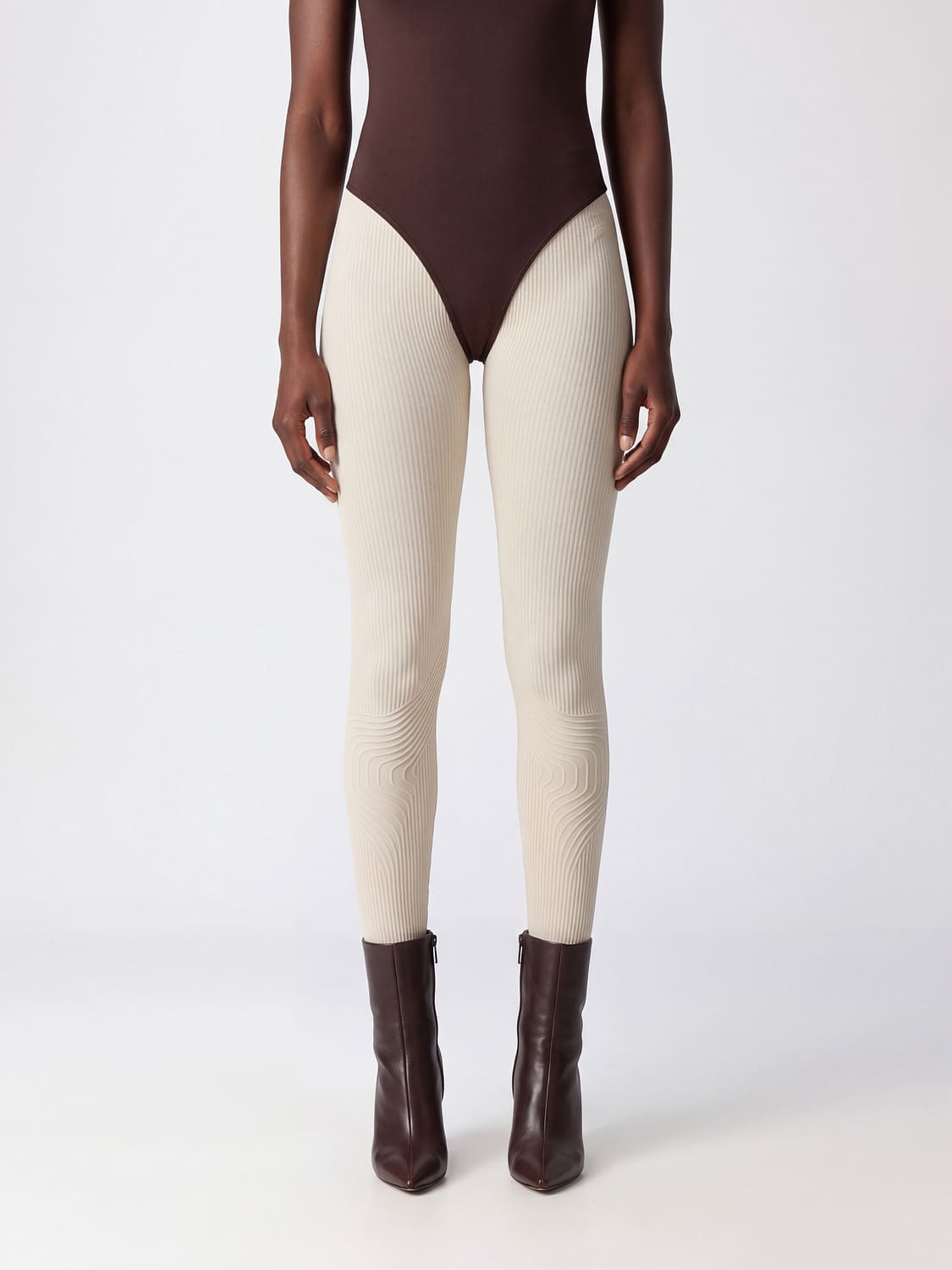 PERFECT MOMENT PANTALONES: Leggings Perfect Moment de talle alto y corte skinny en punto de lyocell, Blanco - Img 1
