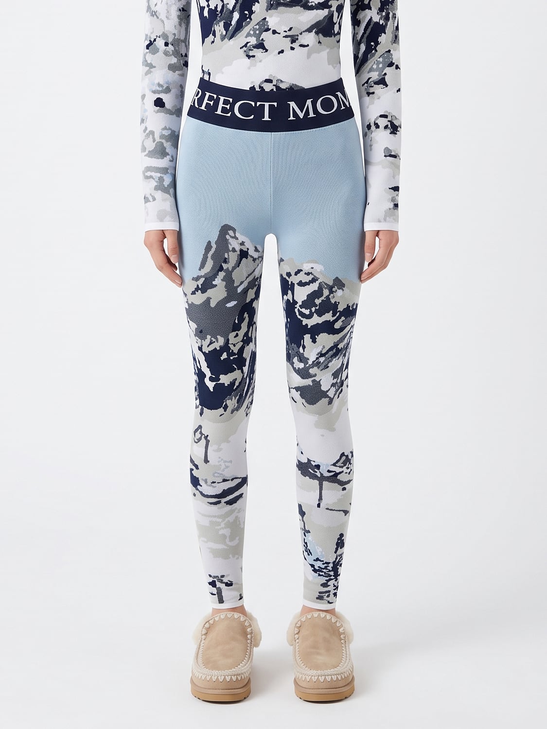 PERFECT MOMENT HOSE: High-Waist-Jersey-Leggings Perfect Moment in Skinny-Fit mit abstraktem Print, Bunt - Img 1
