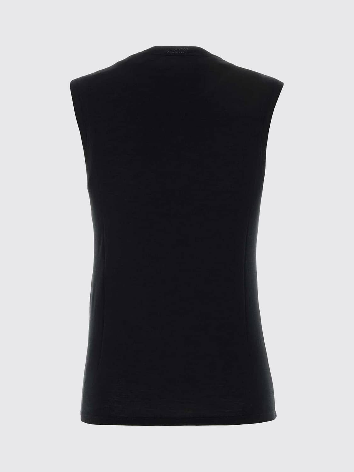 FENDI CAMISETA: Camiseta sin mangas slim fit Fendi de algodón con estampado gráfico y logo, Negro - Img 3