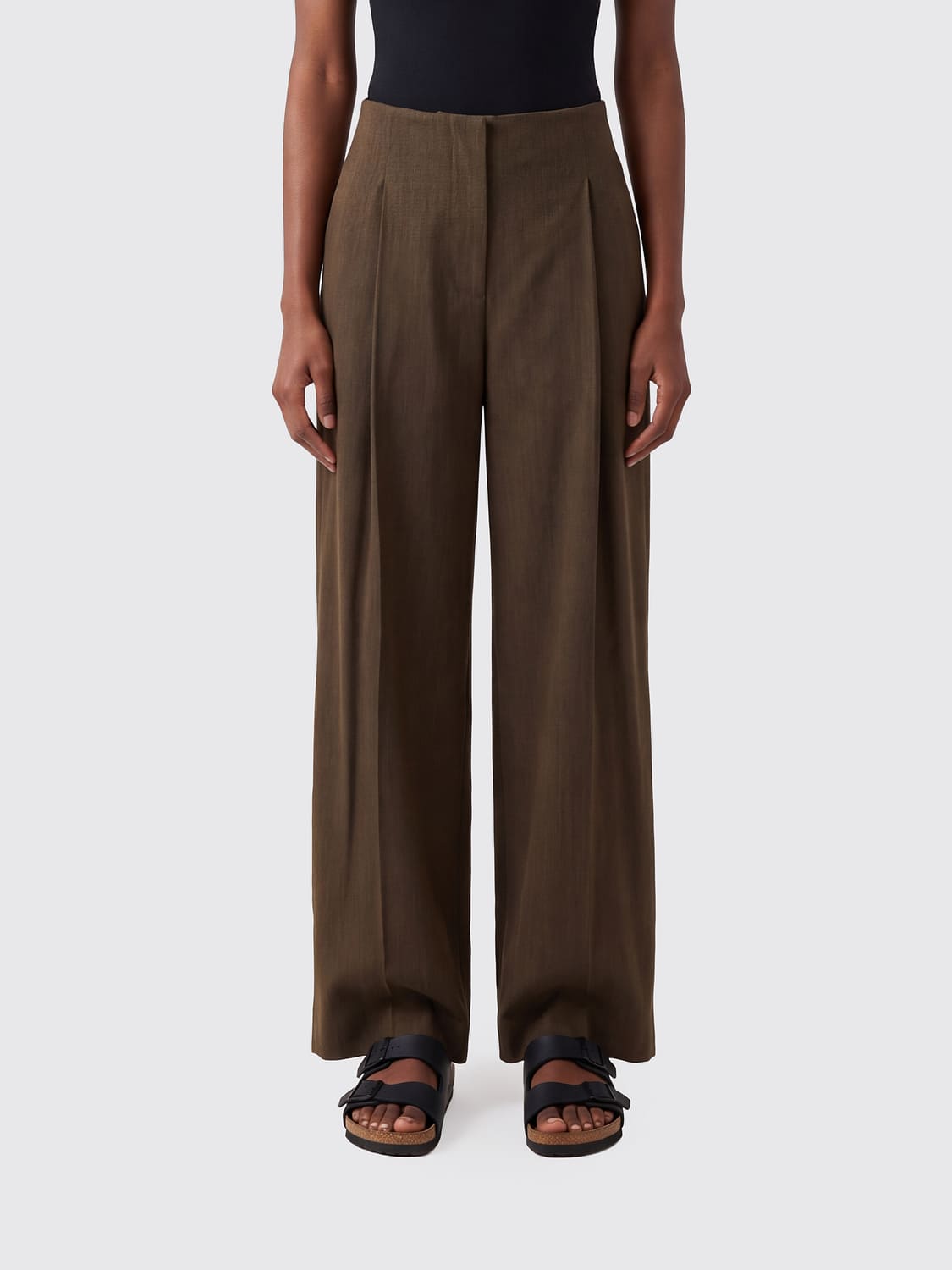 ALBERTA FERRETTI HOSE: High-Waist-Hose Alberta Ferretti mit weitem Bein aus Schurwollmischung, Bunt - Img 1
