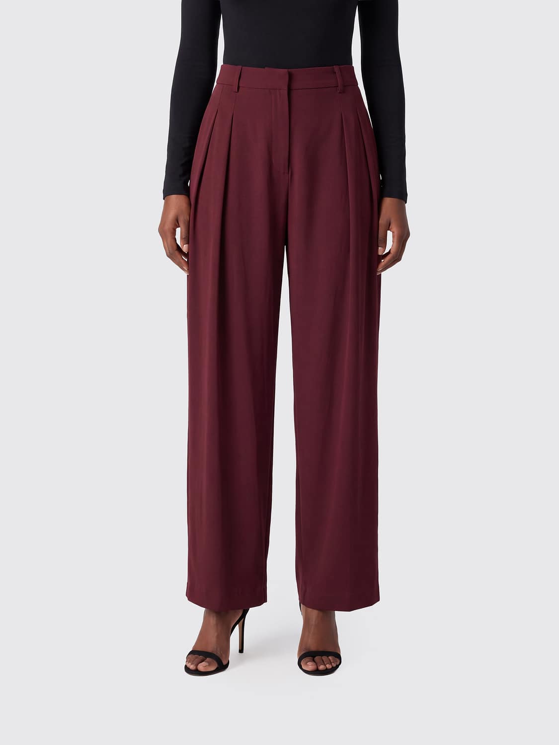 ALBERTA FERRETTI HOSE: High-Waist-Hose Alberta Ferretti mit weitem Bein aus Viskose-Crêpe, Bunt - Img 1