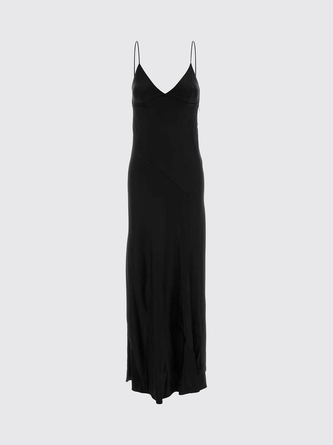 ALBERTA FERRETTI ABITO: Abito sottoveste midi Alberta Ferretti in viscosa con scollo a V e spalline sottili, Nero - Img 2