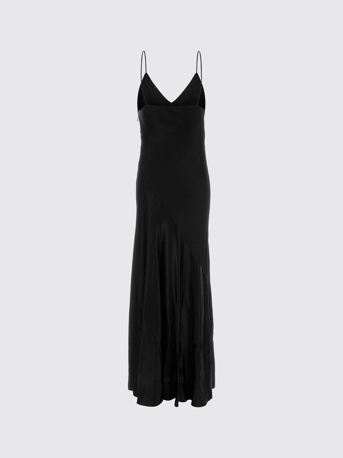 ALBERTA FERRETTI ABITO: Abito sottoveste midi Alberta Ferretti in viscosa con scollo a V e spalline sottili, Nero - Img 3