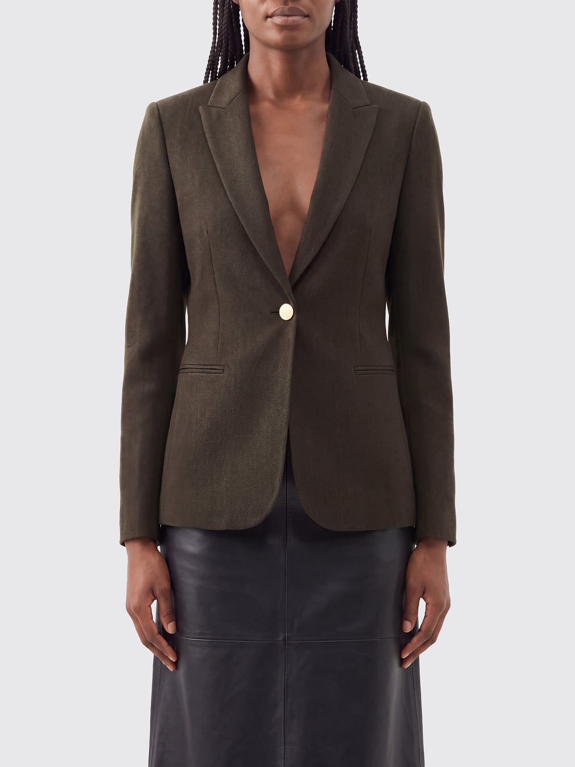 ALBERTA FERRETTI CHAQUETA: Blazer Alberta Ferretti corta de botonadura simple en mezcla de lana virgen, Fantasía - Img 1