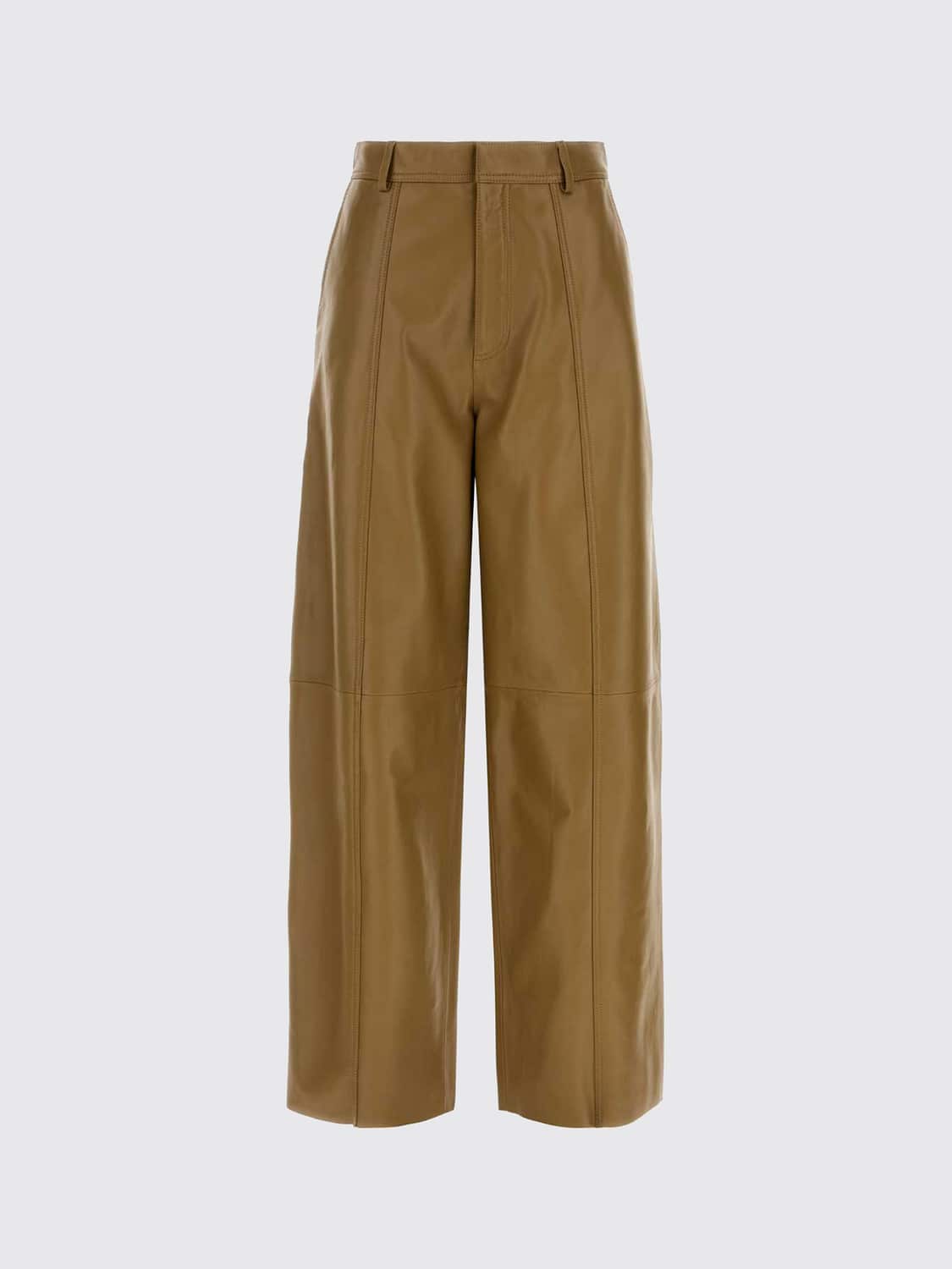 ALBERTA FERRETTI PANTALONES: Pantalón recto Alberta Ferretti de talle alto en piel de ternera lisa, Verde - Img 2