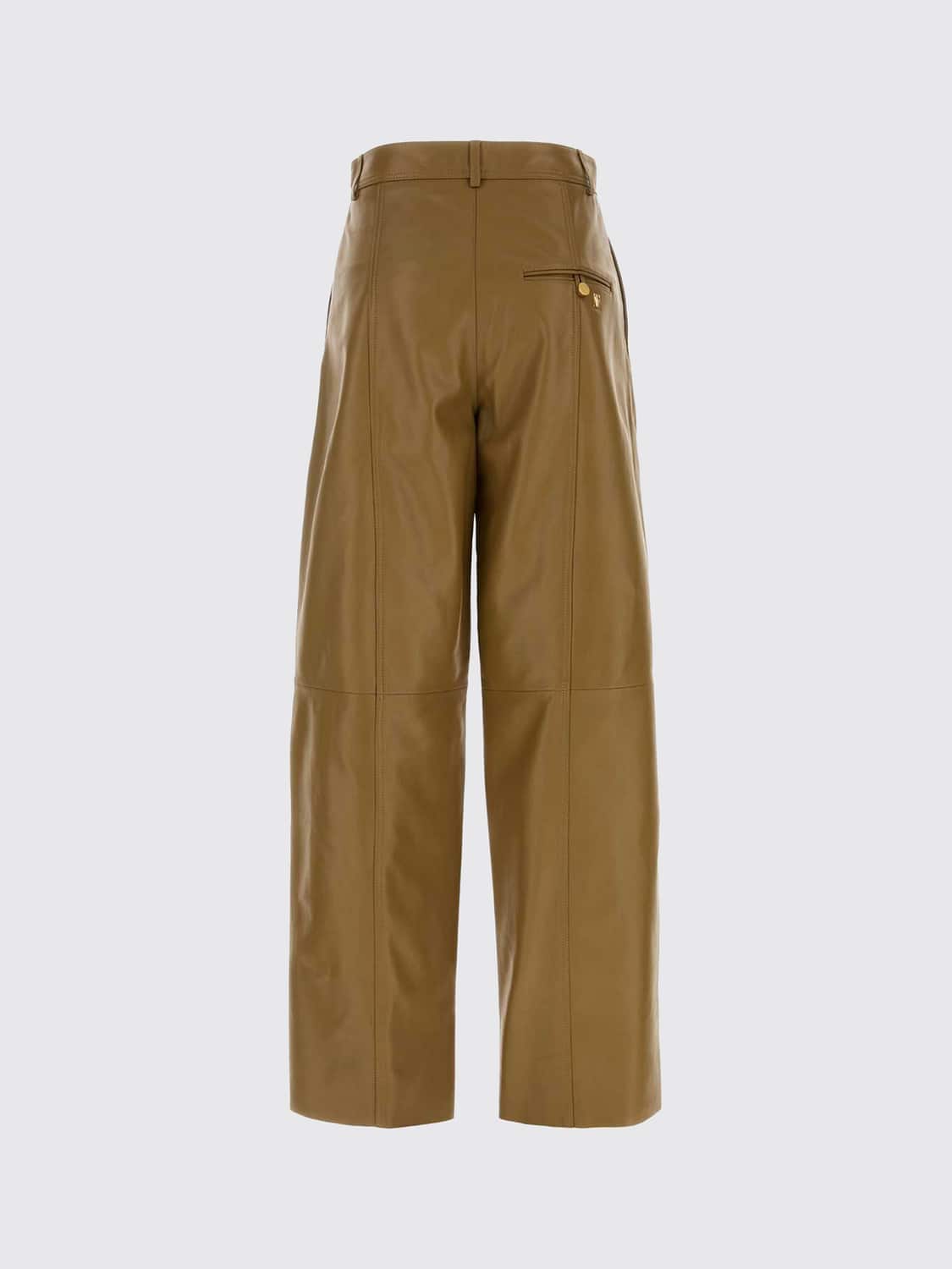ALBERTA FERRETTI PANTALONES: Pantalón recto Alberta Ferretti de talle alto en piel de ternera lisa, Verde - Img 3