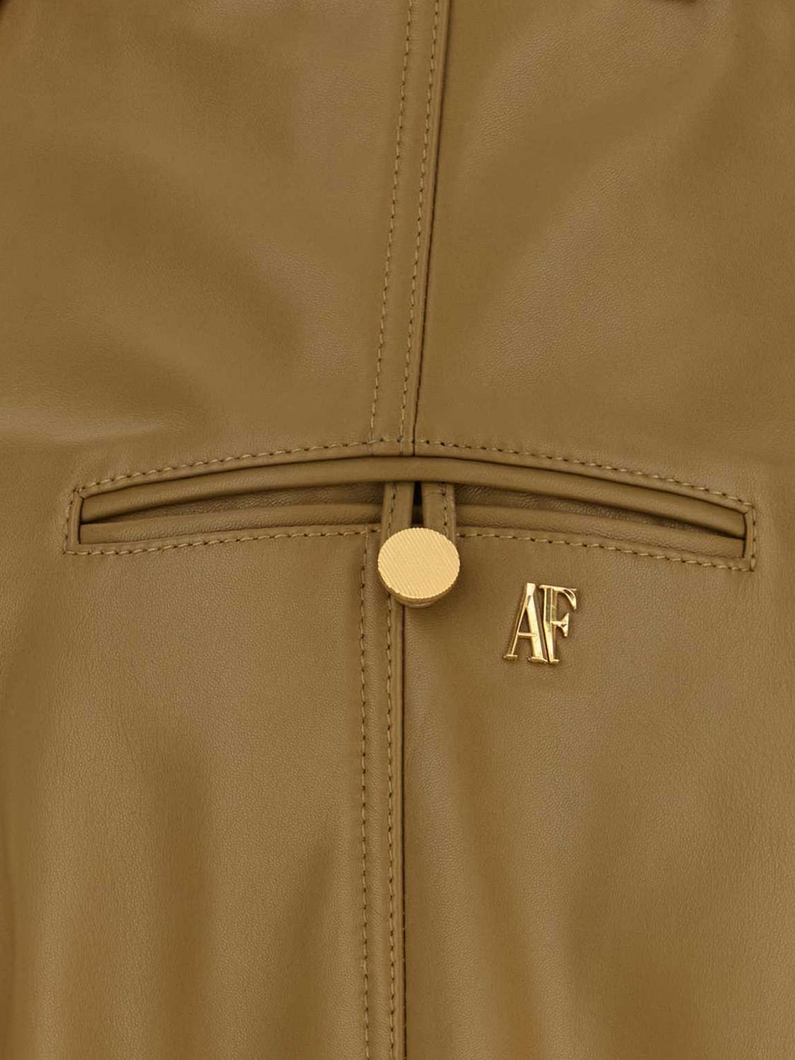 ALBERTA FERRETTI PANTALONES: Pantalón recto Alberta Ferretti de talle alto en piel de ternera lisa, Verde - Img 4