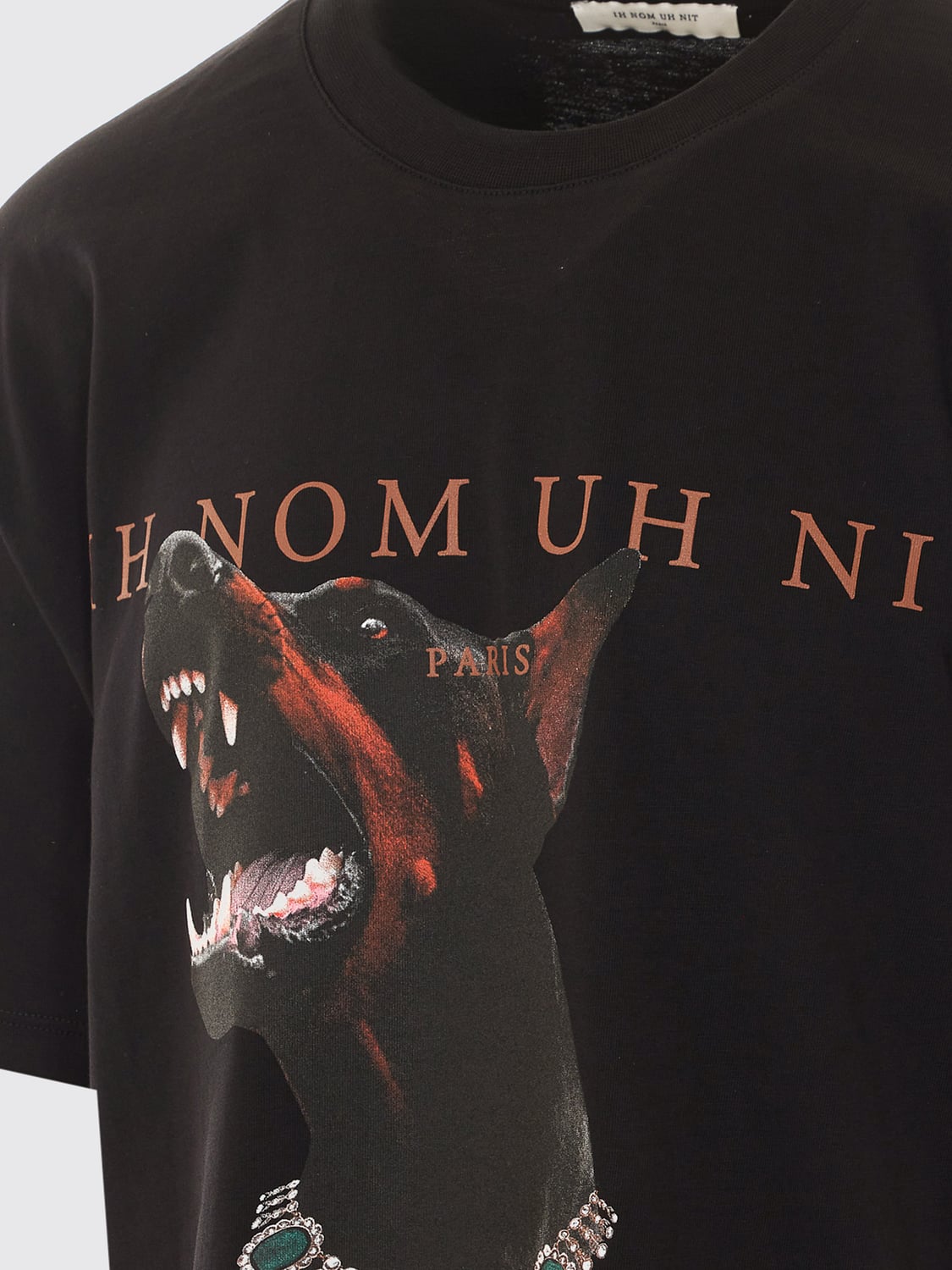 IH NOM UH NIT CAMISETA: Camiseta de cuello redondo Ih Nom Uh Nit de algodón con estampado gráfico y logo, Negro - Img 4