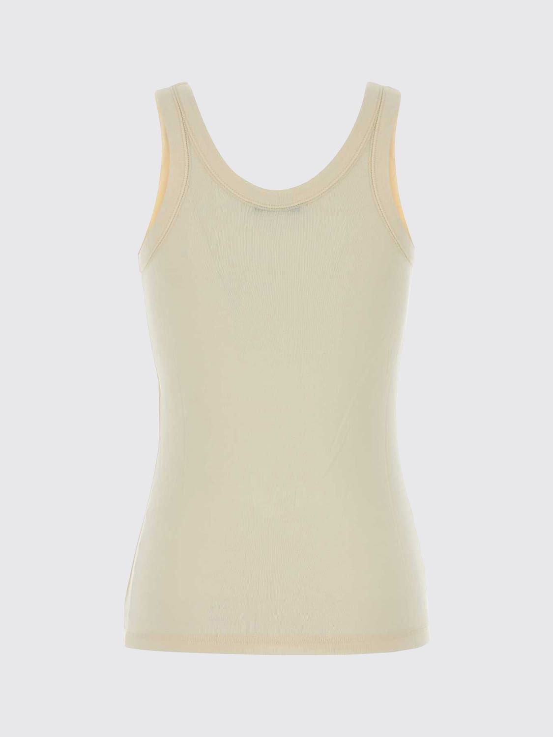 LEMAIRE CAMISETA: Top de tirantes Lemaire slim fit de algodón con cuello en U, Crema - Img 3