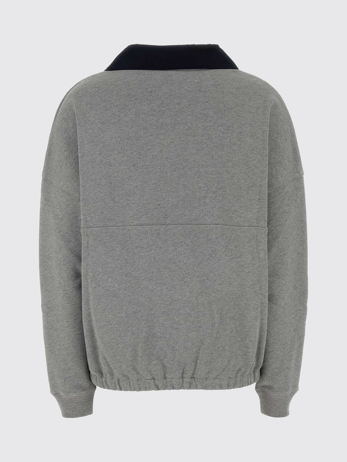 LOEWE SUDADERA: Sudadera Loewe de cuello redondo en algodón con hombros caídos y cordón, Gris - Img 3