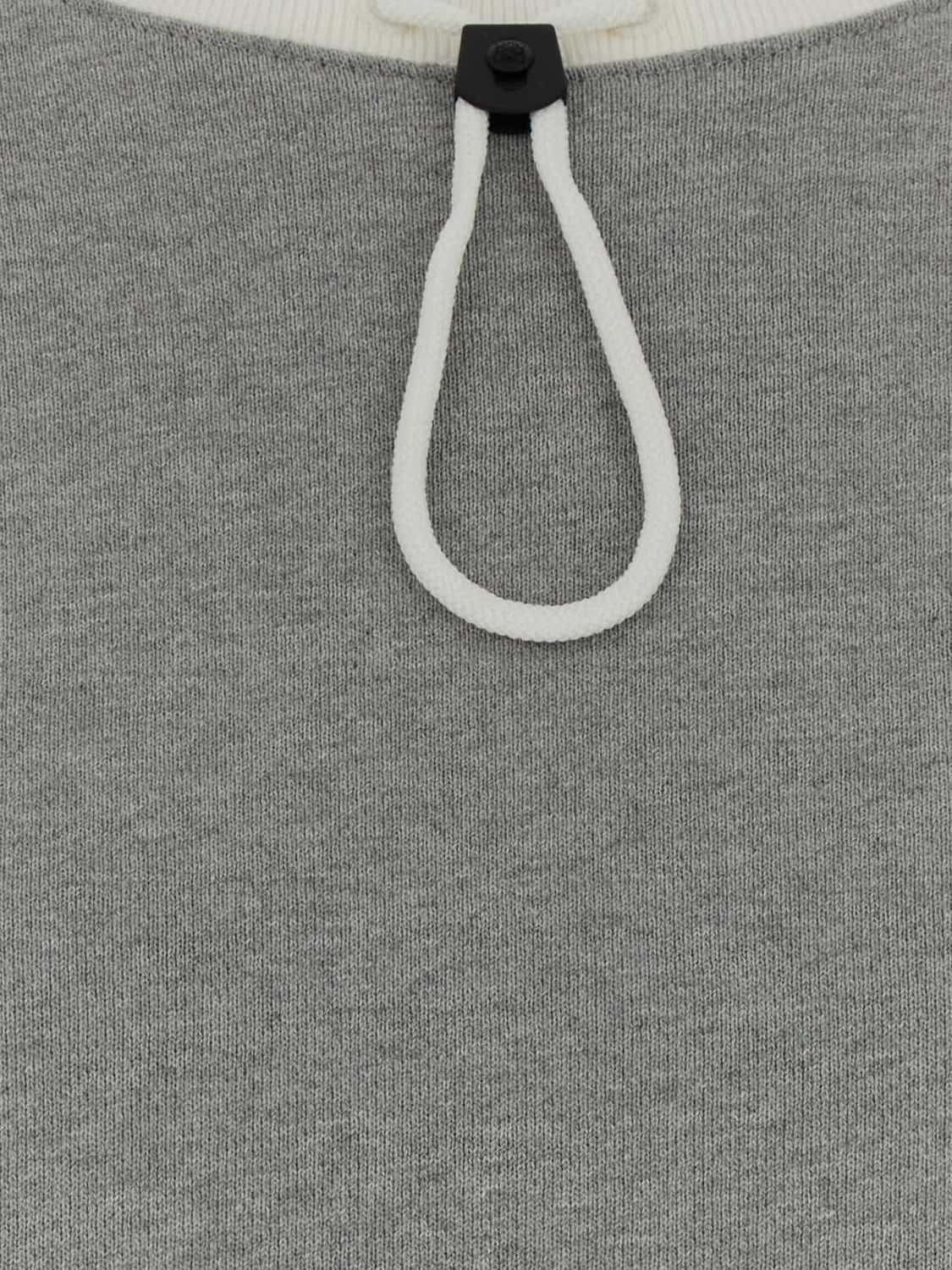 LOEWE SUDADERA: Sudadera Loewe de cuello redondo en algodón con hombros caídos y cordón, Gris - Img 4