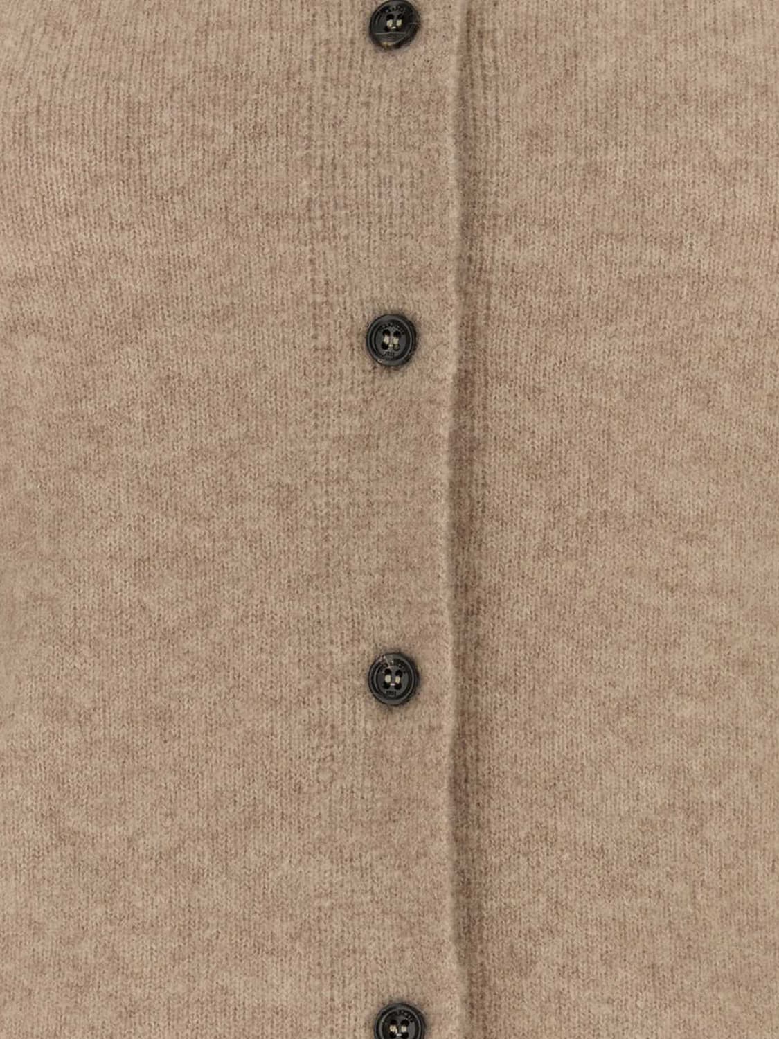MAX MARA PULL: Cardigan esprit polo Max Mara en cachemire mélangé à bords côtelés, Chameau - Img 4