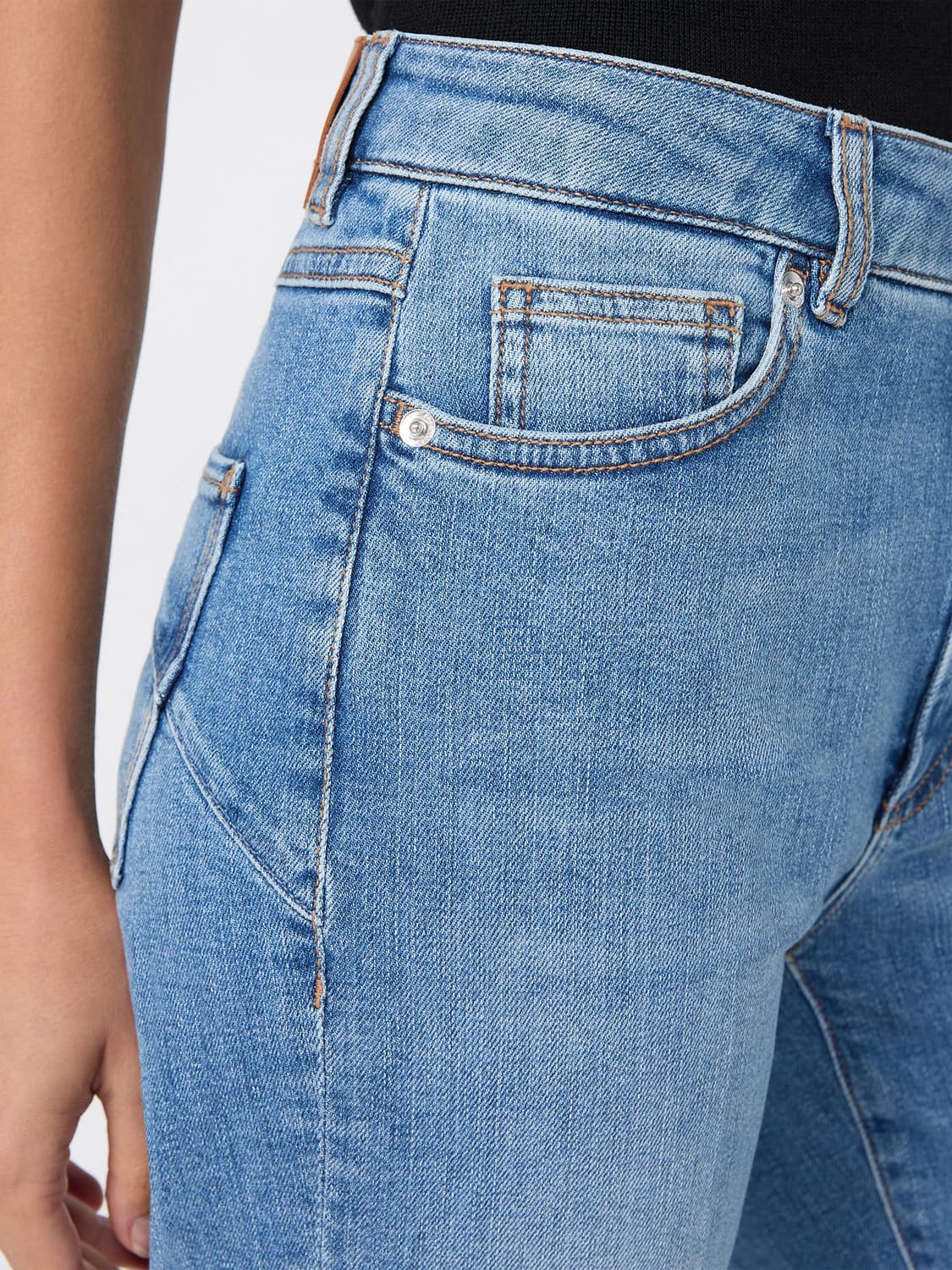 SPORTMAX VAQUEROS: Vaqueros rectos Sportmax de talle medio y cinco bolsillos en denim de algodón, Azul Oscuro - Img 3
