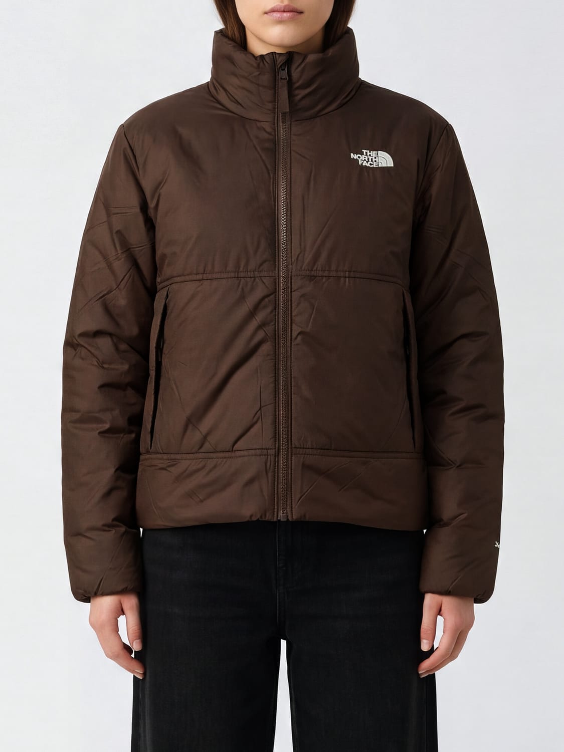 THE NORTH FACE GIACCA: Piumino corto W Pertex Explore The North Face in nylon trapuntato e impermeabile, Marrone - Img 1