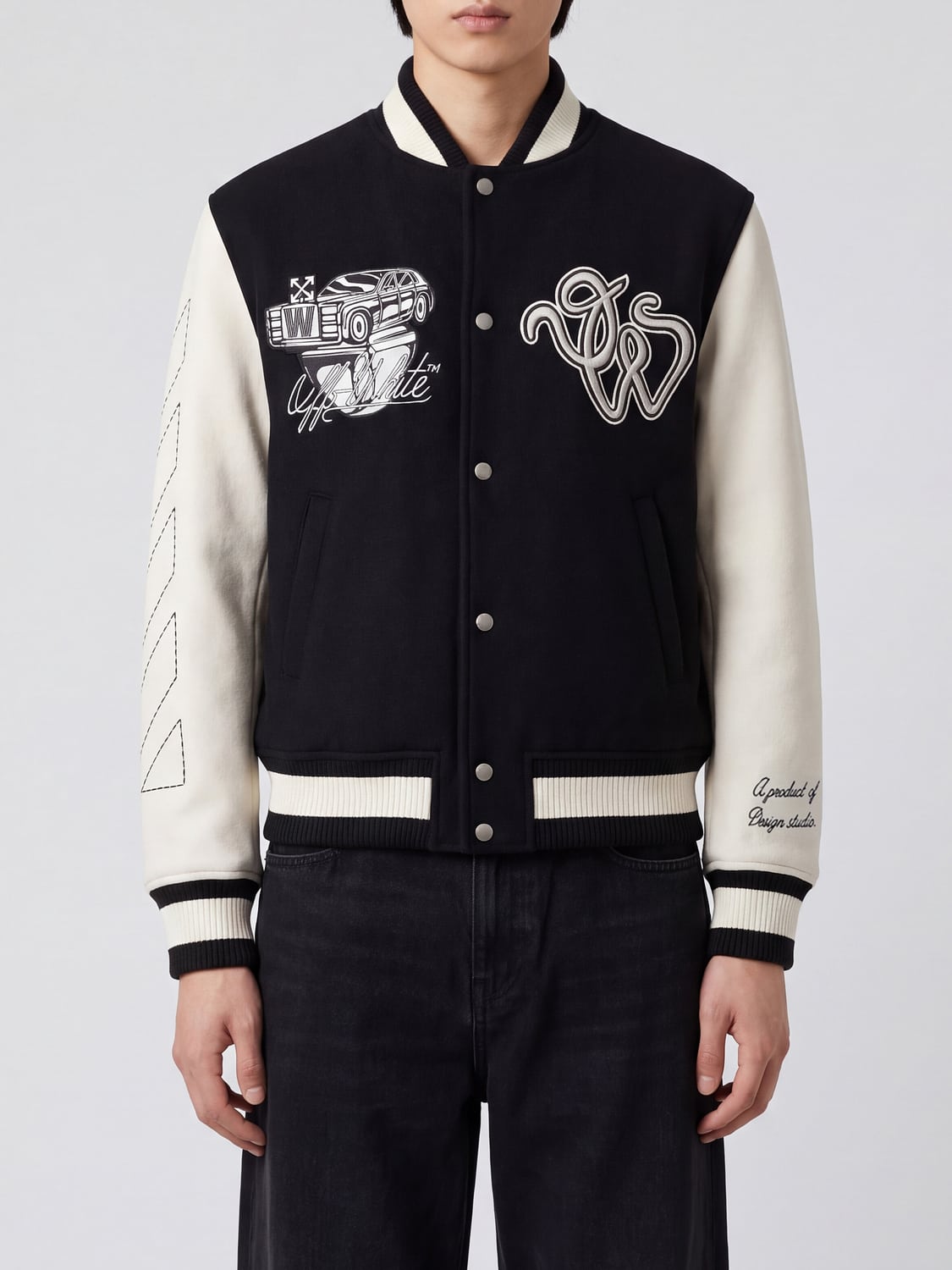 OFF-WHITE 外套: 外套 男士 Off-white, 黑色 - Img 1