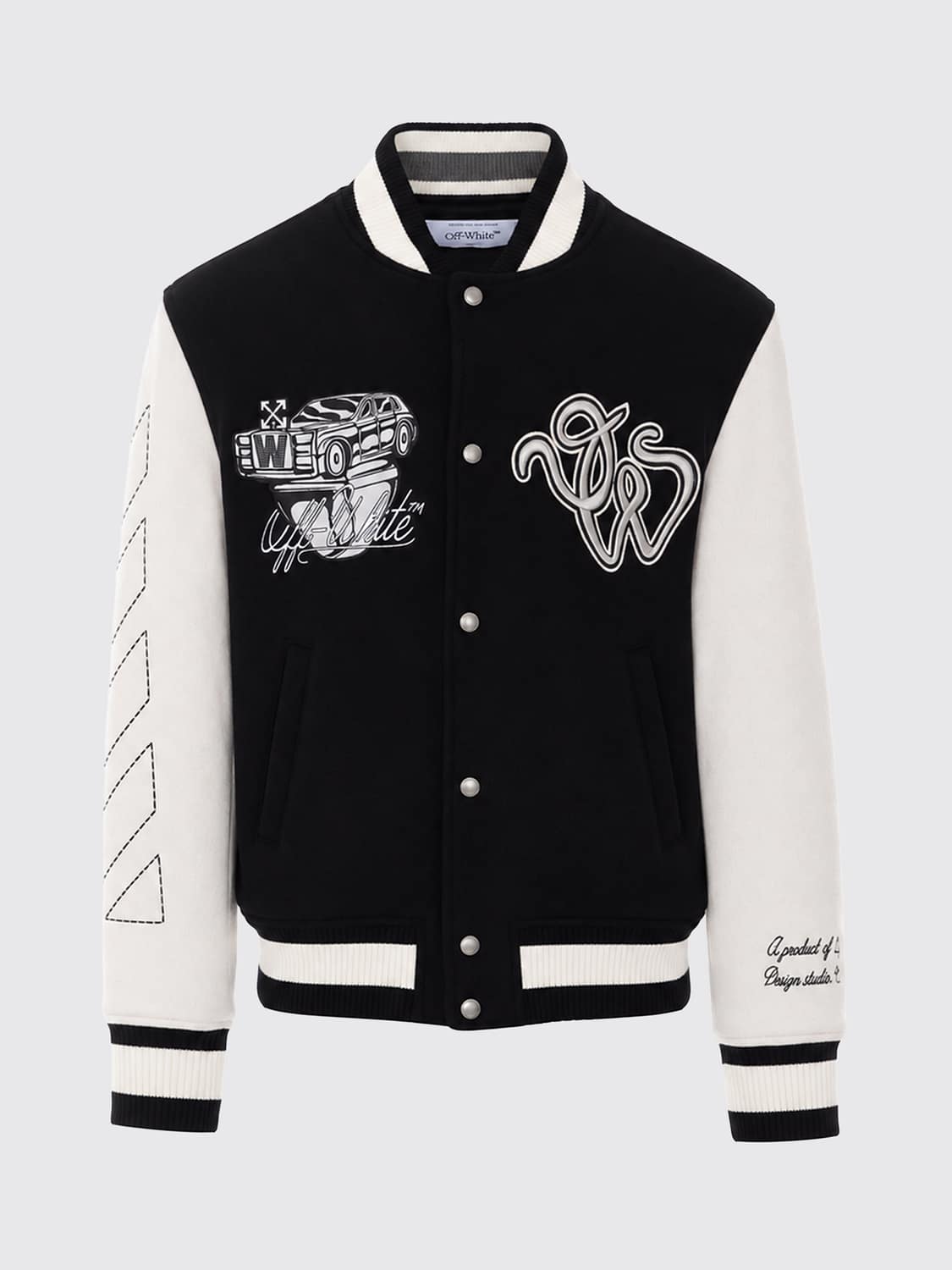 OFF-WHITE 外套: 外套 男士 Off-white, 黑色 - Img 2