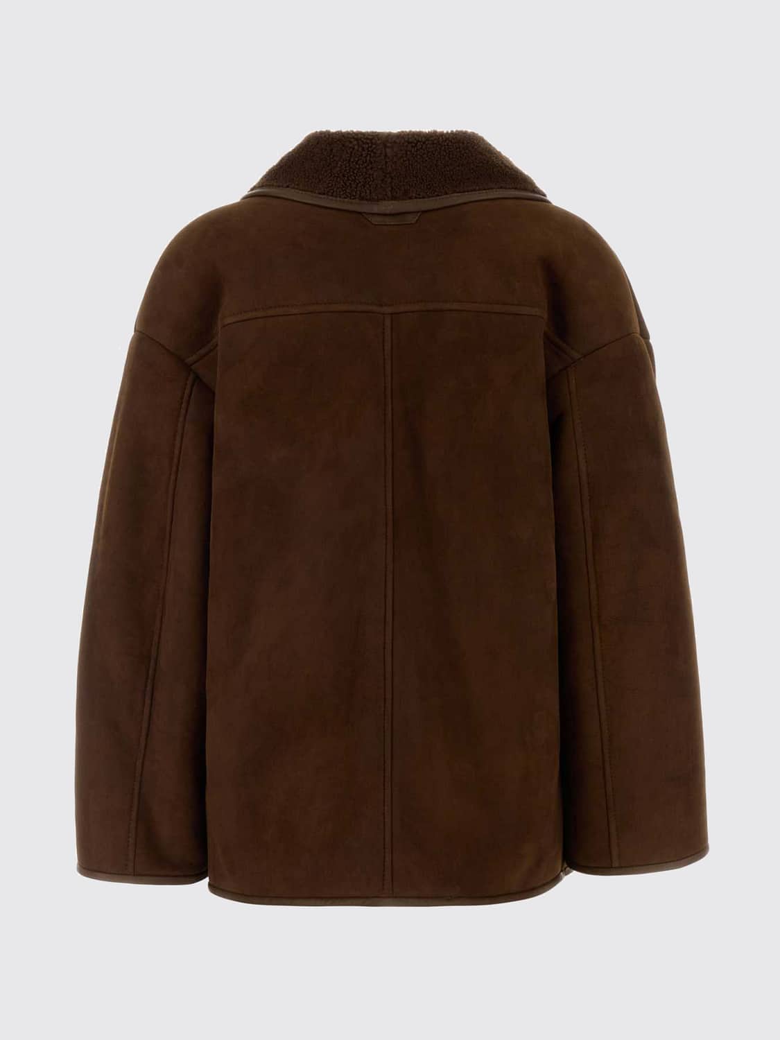 SALVATORE SANTORO PELZMANTEL: Kurze Shearling-Jacke Salvatore Santoro aus Lammleder mit Schalkragen, Braun - Img 3
