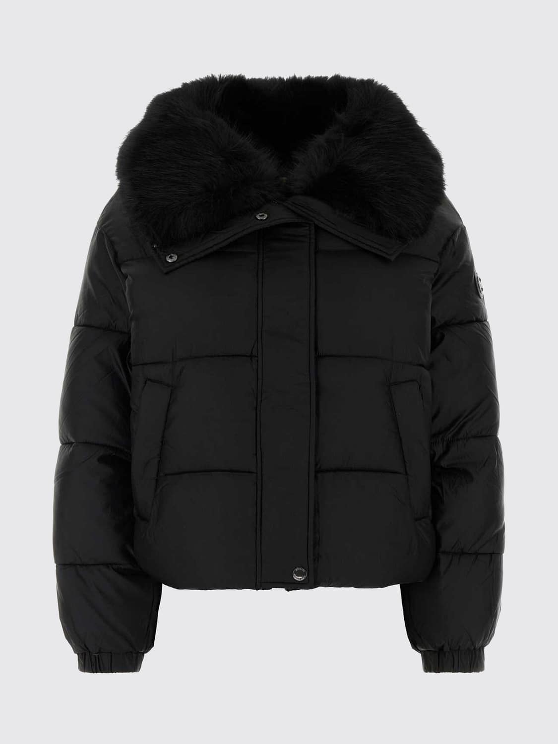 MICHAEL KORS JACKE: Kurze Stepp-Daunenjacke Michael Kors aus Nylon mit Kunstpelzkragen, Schwarz - Img 2