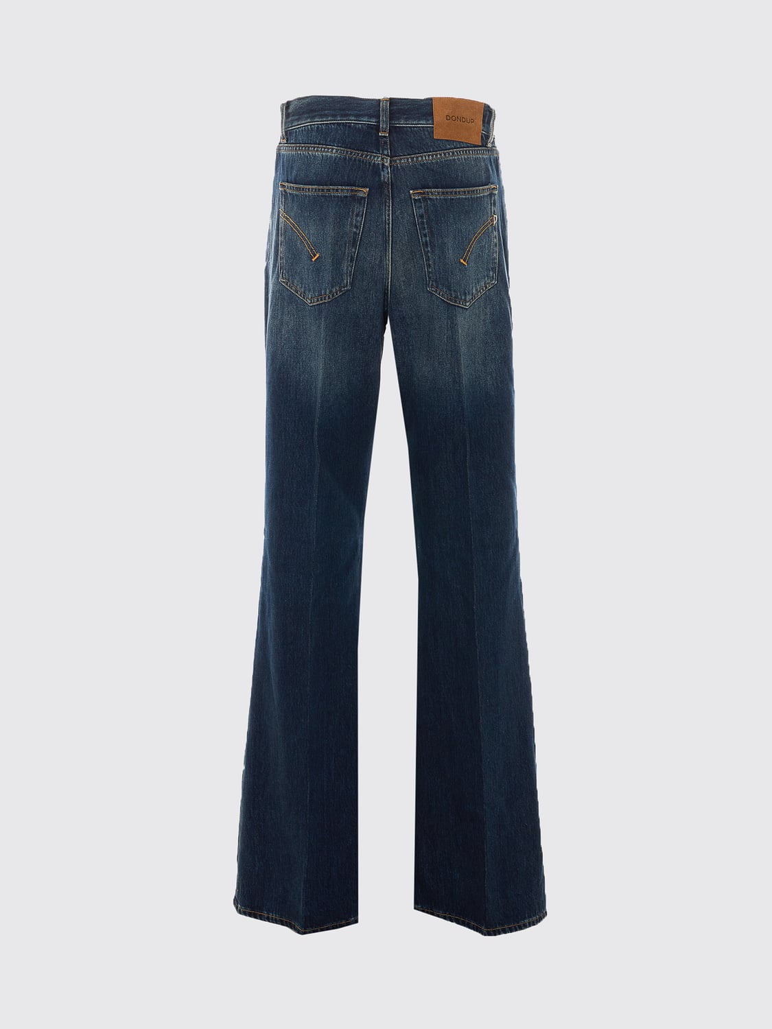 DONDUP JEANS: High-Waisted 5-Pocket Wide-Leg Jeans Dondup in Cotton and Lyocell Denim, Blue - Img 3