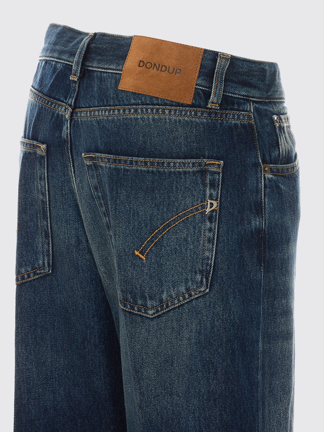 DONDUP JEANS: High-Waisted 5-Pocket Wide-Leg Jeans Dondup in Cotton and Lyocell Denim, Blue - Img 4