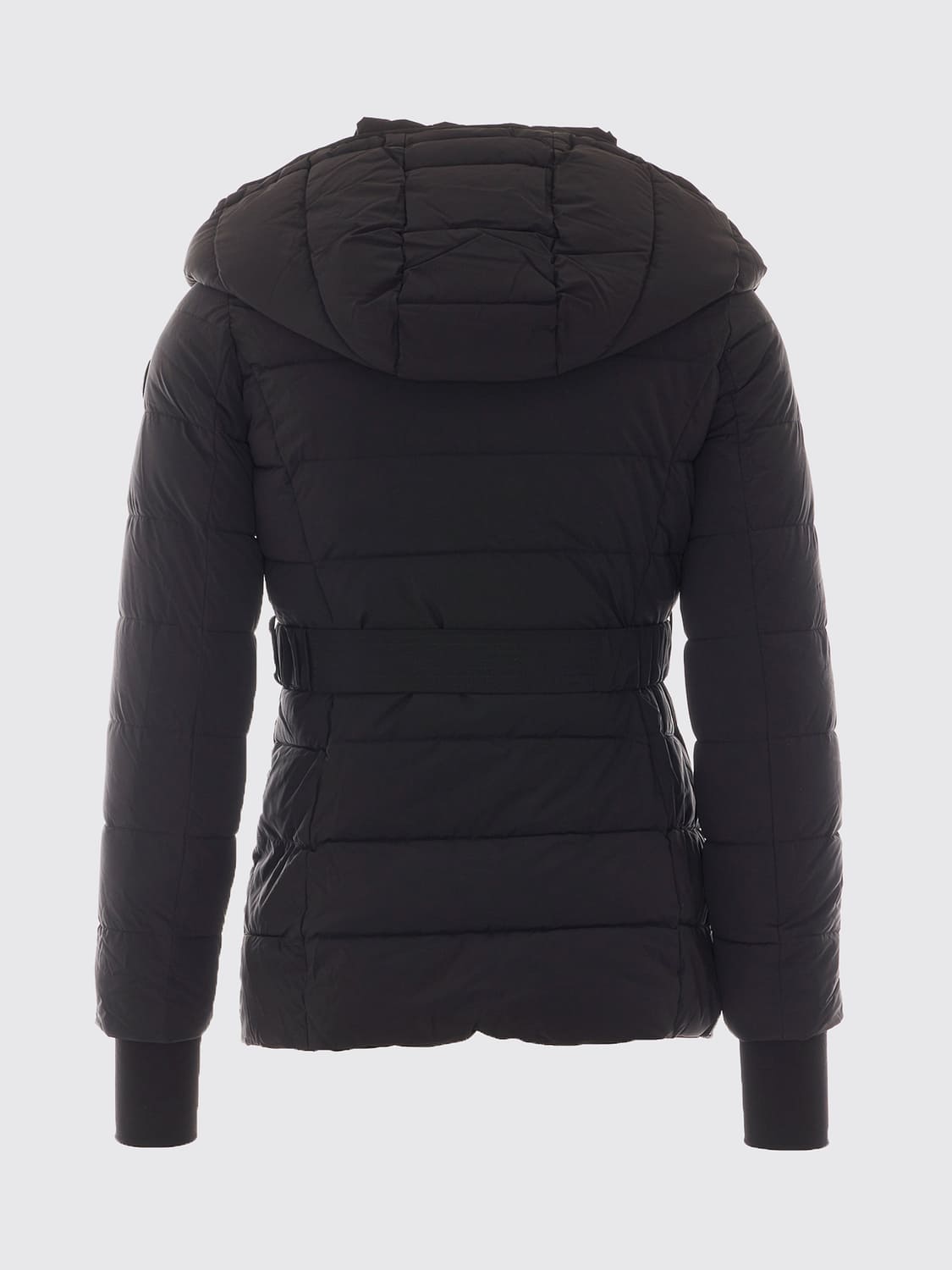 MICHAEL KORS JACKE: Kurze gesteppte Daunenjacke von Michael Kors mit Gürtel und Kapuze, Schwarz - Img 3