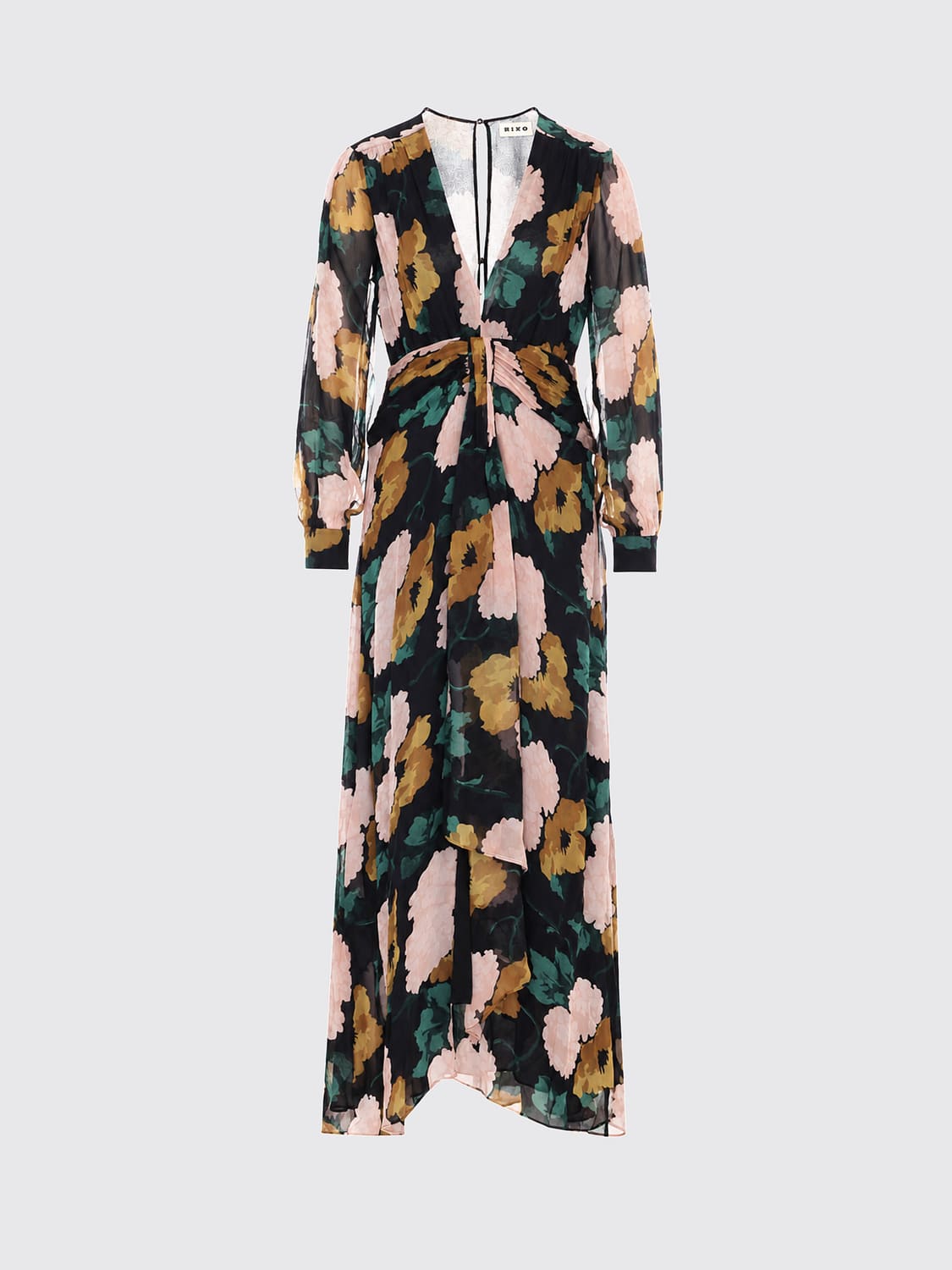RIXO LONDON VESTIDO: Vestido largo de noche Rixo London de tubo con estampado floral y escote en V, Fantasía - Img 2