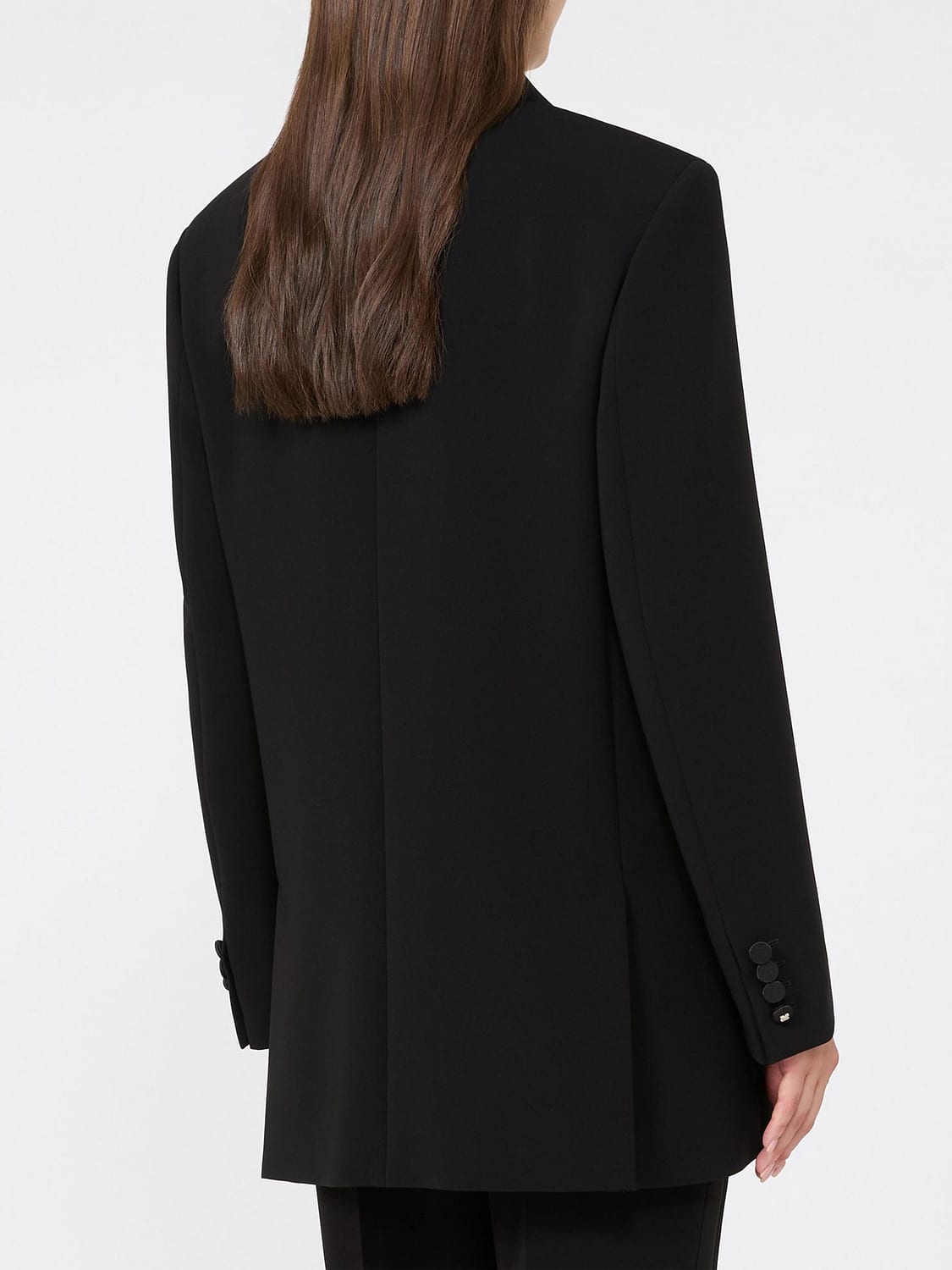 MAX MARA JACKET: Max Mara Short Double-Breasted Blazer with Peak Lapels, Black - Img 2