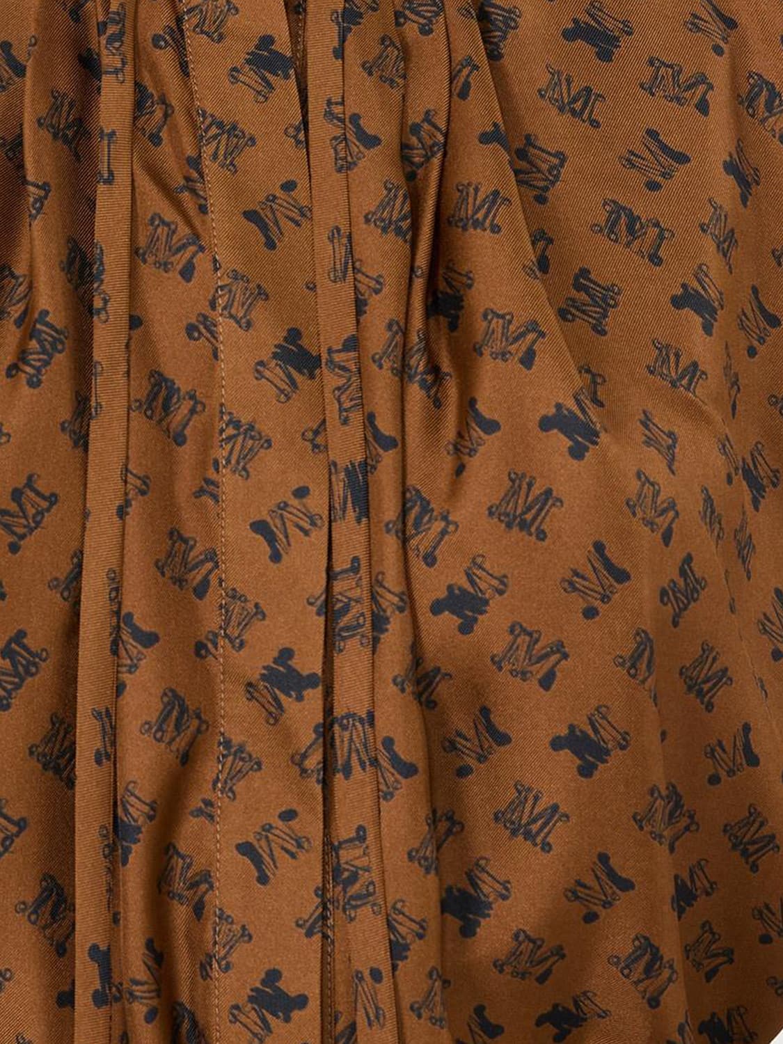 MAX MARA KLEID: Kurzes Hemdblusenkleid von Max Mara aus Seide mit Monogramm-Print, Schwarz - Img 3