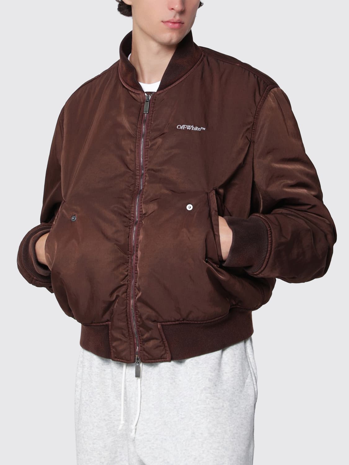 OFF-WHITE 外套: 外套 男士 Off-white, 棕色 - Img 1